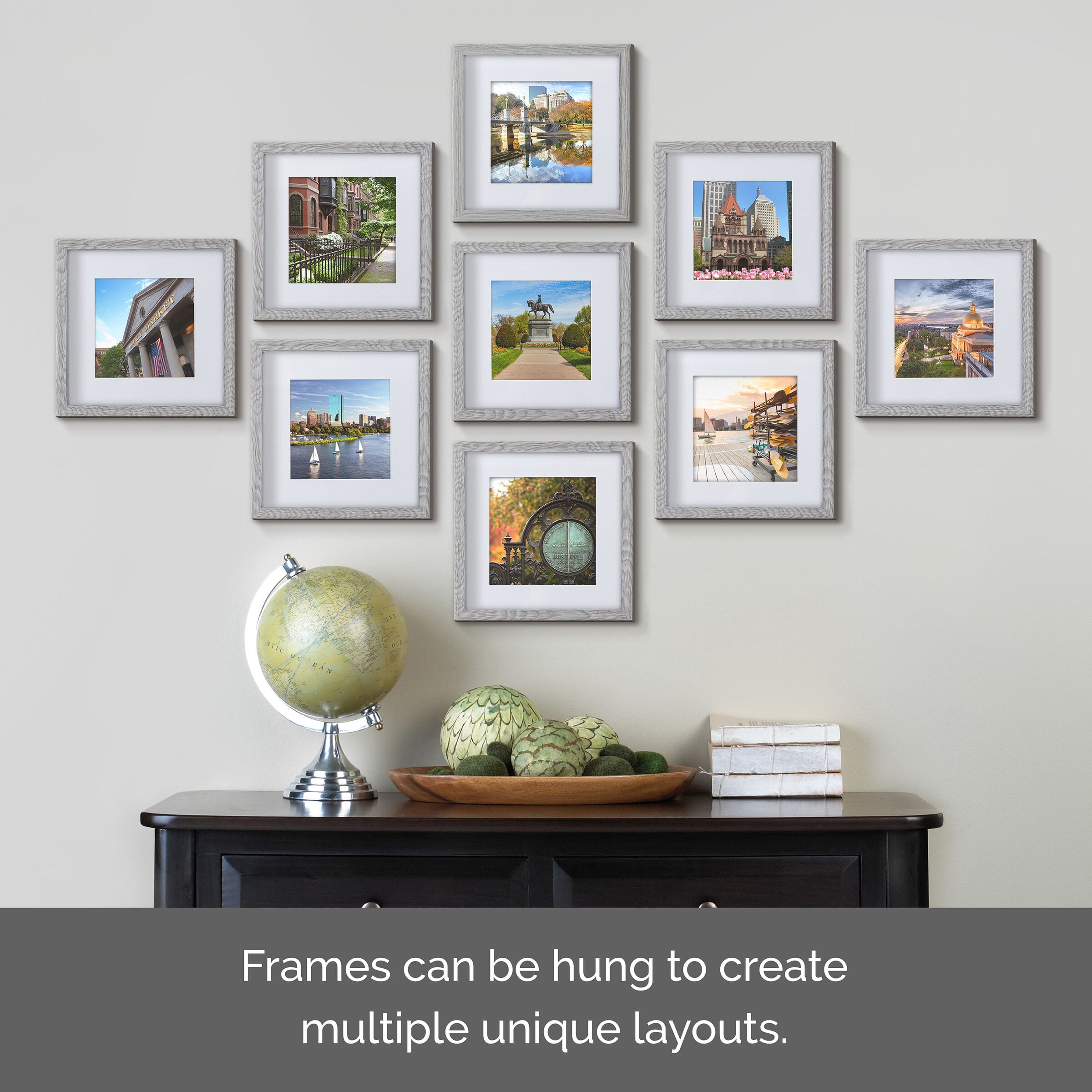 Melannco 9 Pack 8" x 8" Frame with Mat