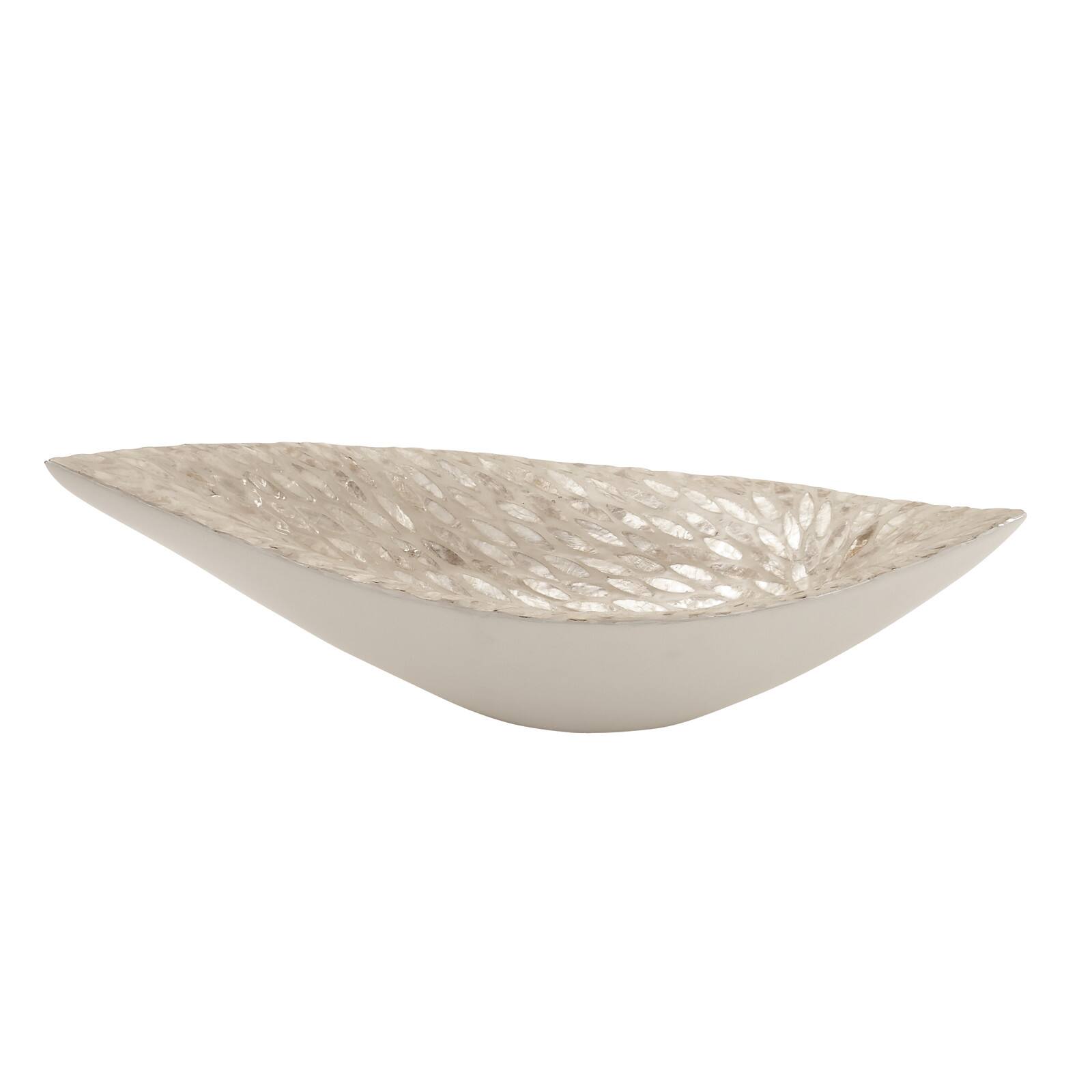 22" White Mother of Pearl Coastal Tray