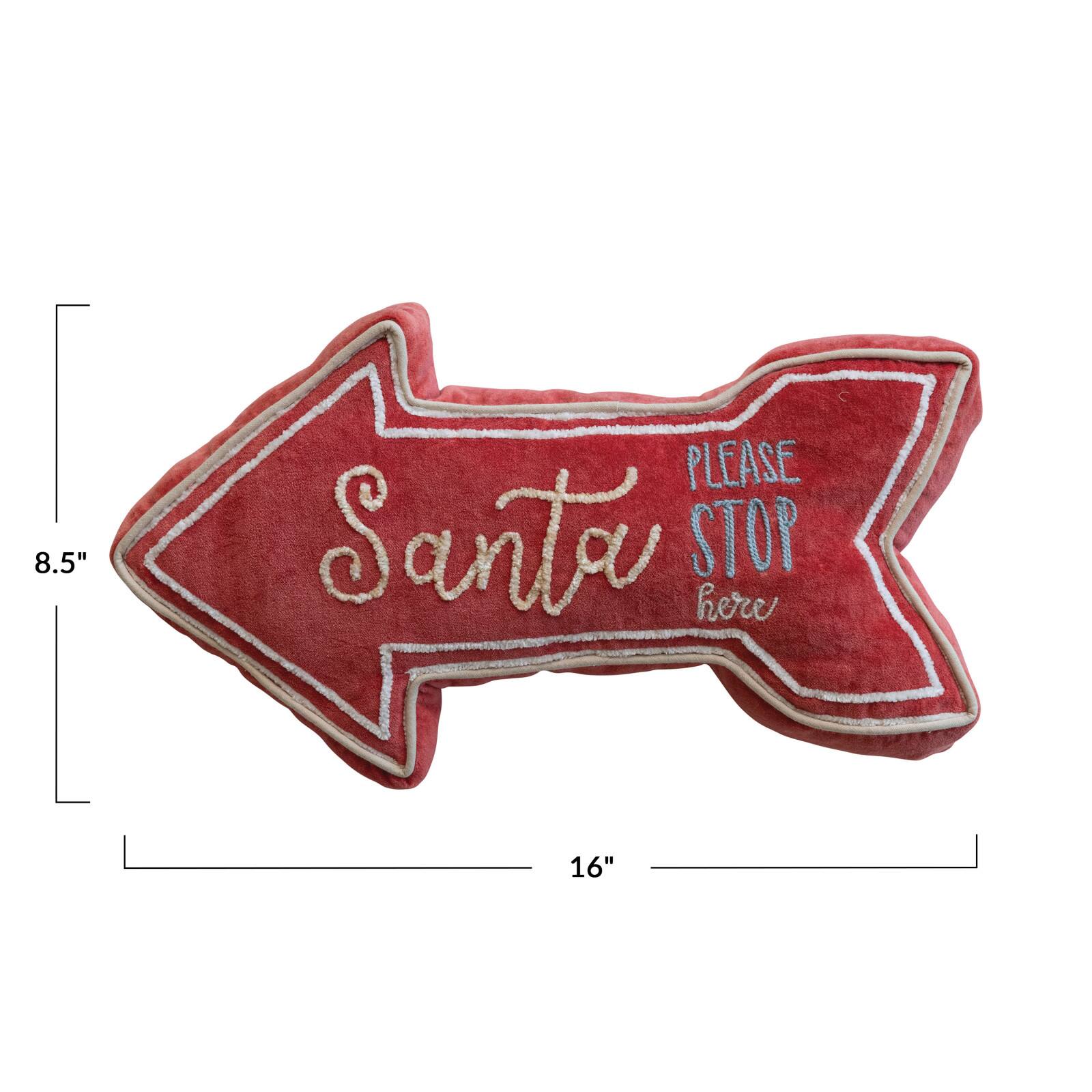 Hello Honey® Santa Please Stop Here Cotton Lumbar Pillow