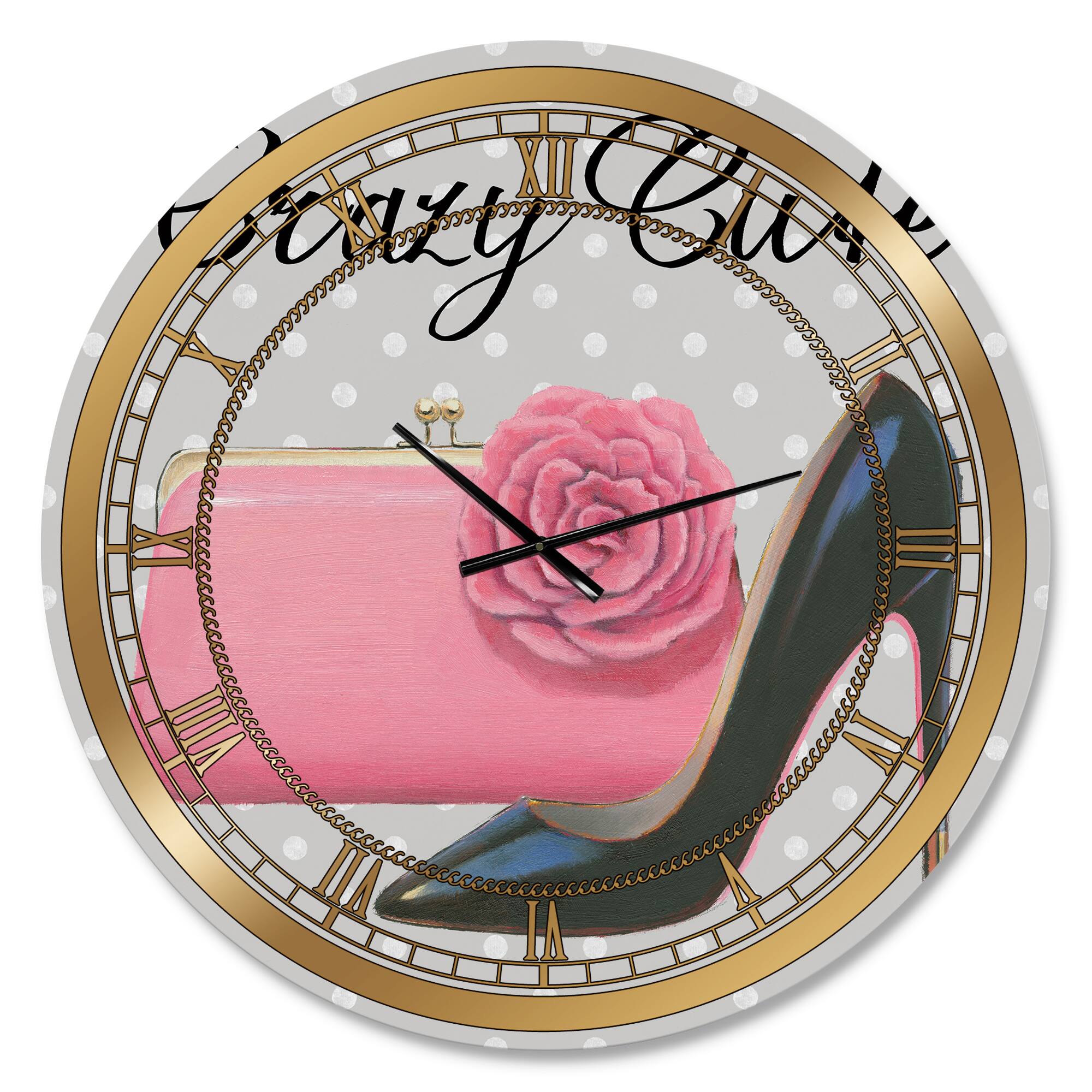 Designart 'Glam Fashion High Heels I Glam Wall Clock