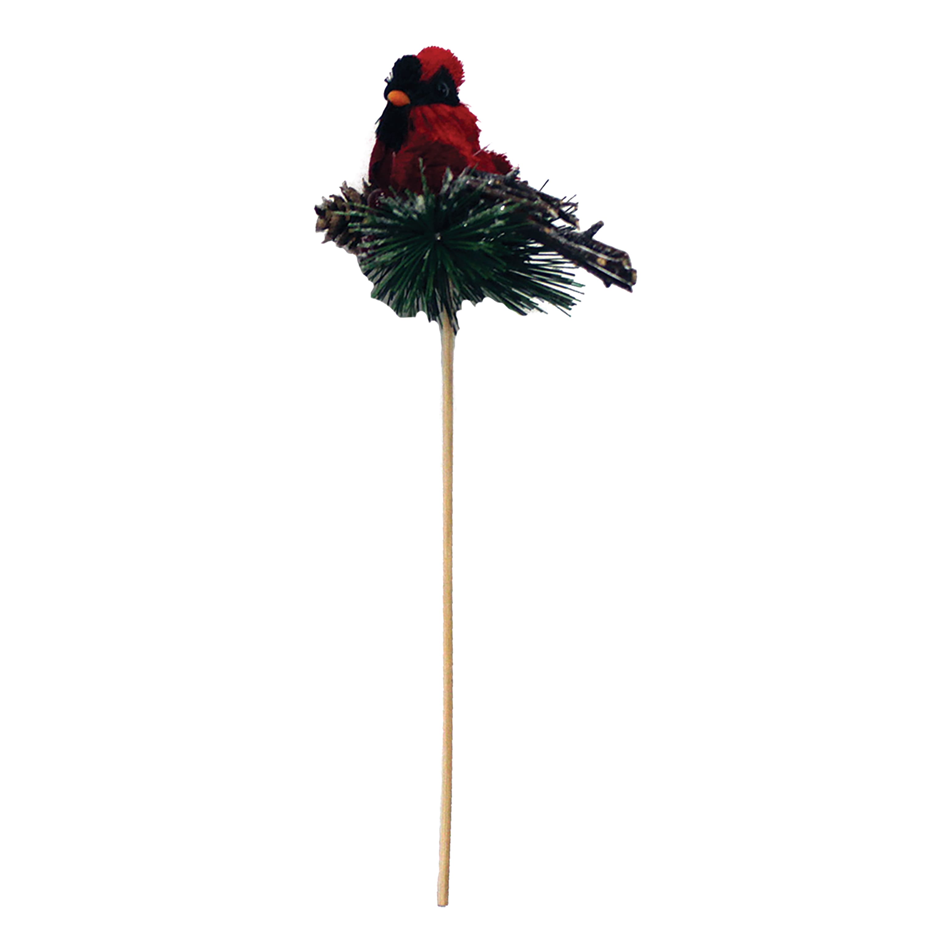 11" Christmas Cardinal with Pine on Wood Picks, 6ct.