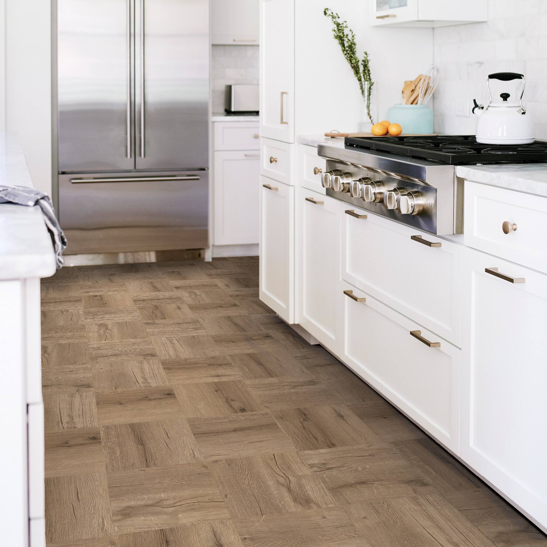 FloorPops Pickling Peel & Stick Floor Tiles