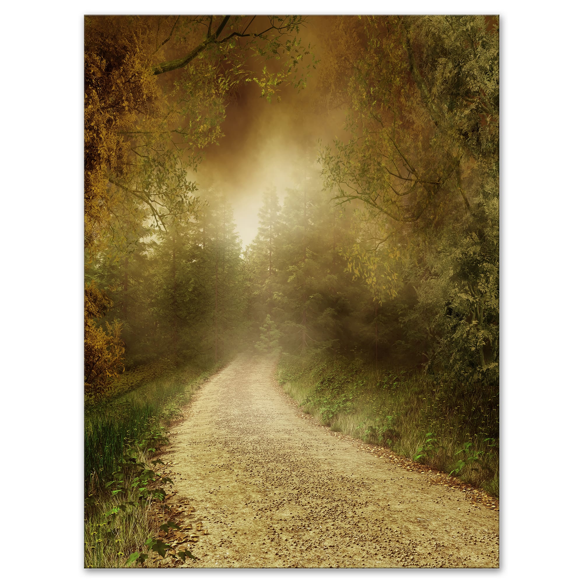 Designart - Country Road Through Fall Scenery