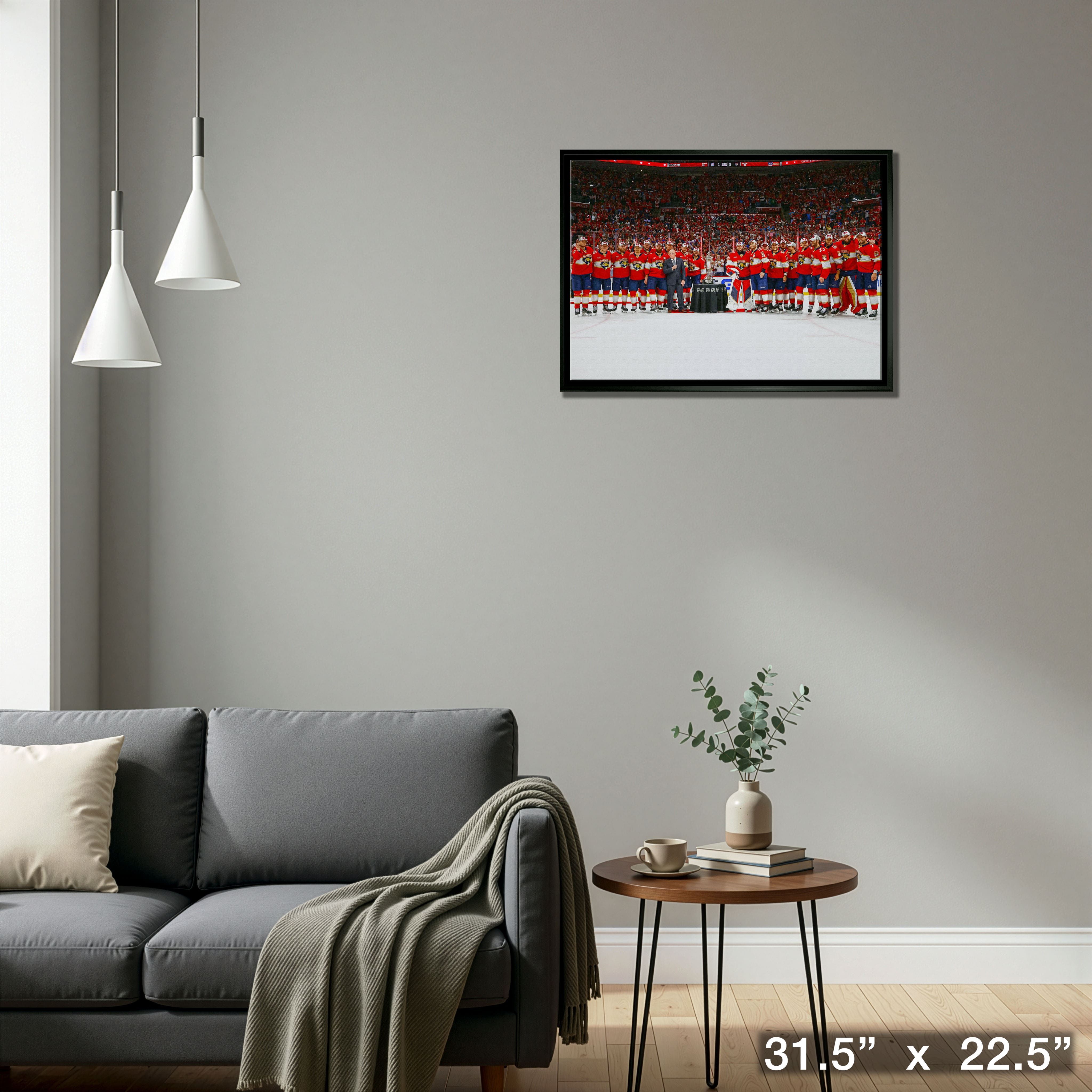 Florida Panthers 20" x 29" Framed Canvas Conference Final Trophy 31.5" x 22.5"