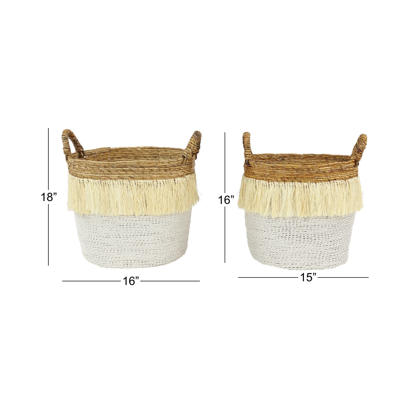 CosmoLiving by Cosmopolitan White Sea Grass Eclectic Storage Basket Set