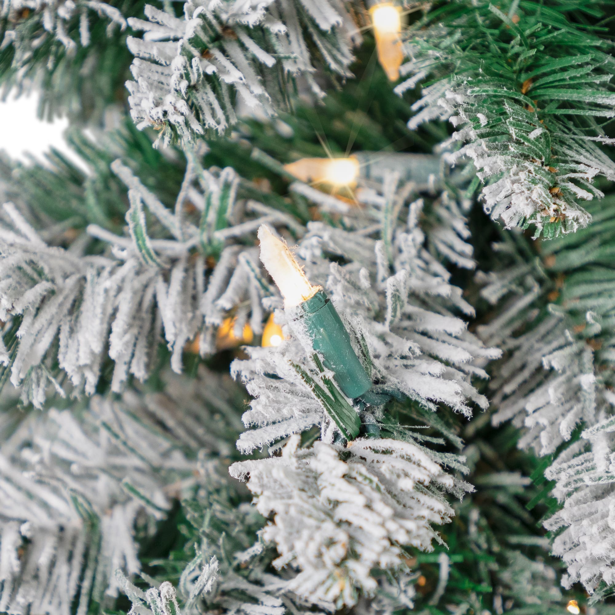 3.5ft. Pre-Lit Flocked Alpine Artificial Christmas Tree, Clear Lights