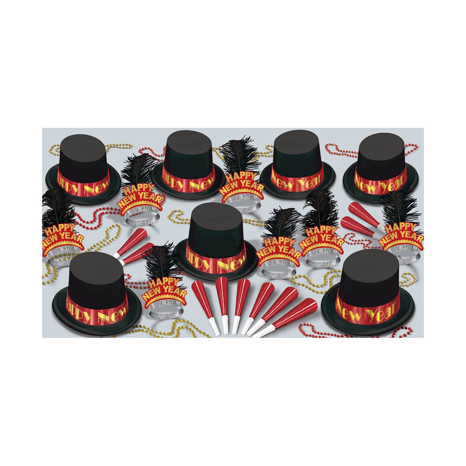 Beistle Black & Red New Year Onyx Party Favor Kit for 50