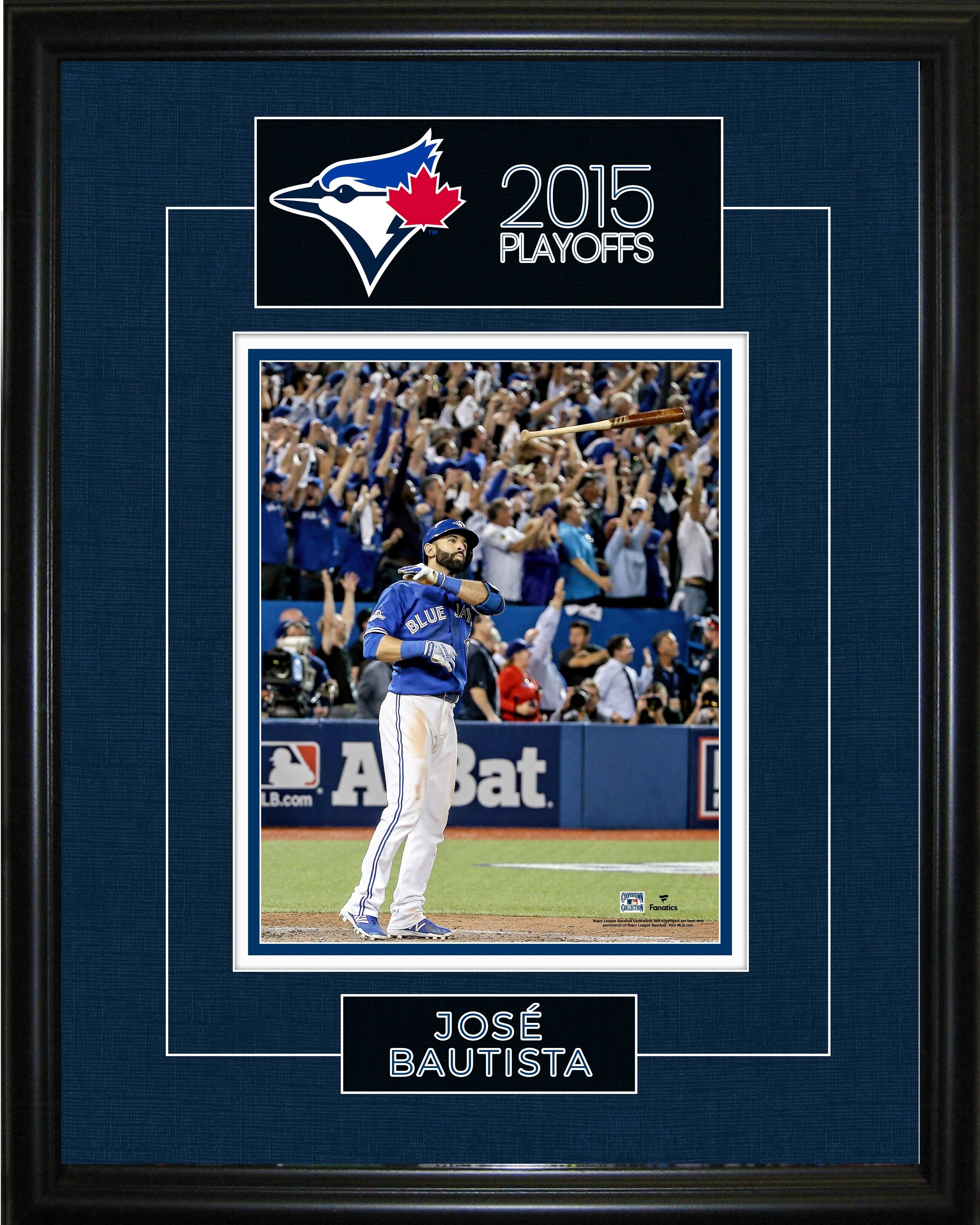 Jose Bautista Framed 8" x 10" 2015 Playoffs Game 5 ALDS Homerun Bat Flip 16" x 20"