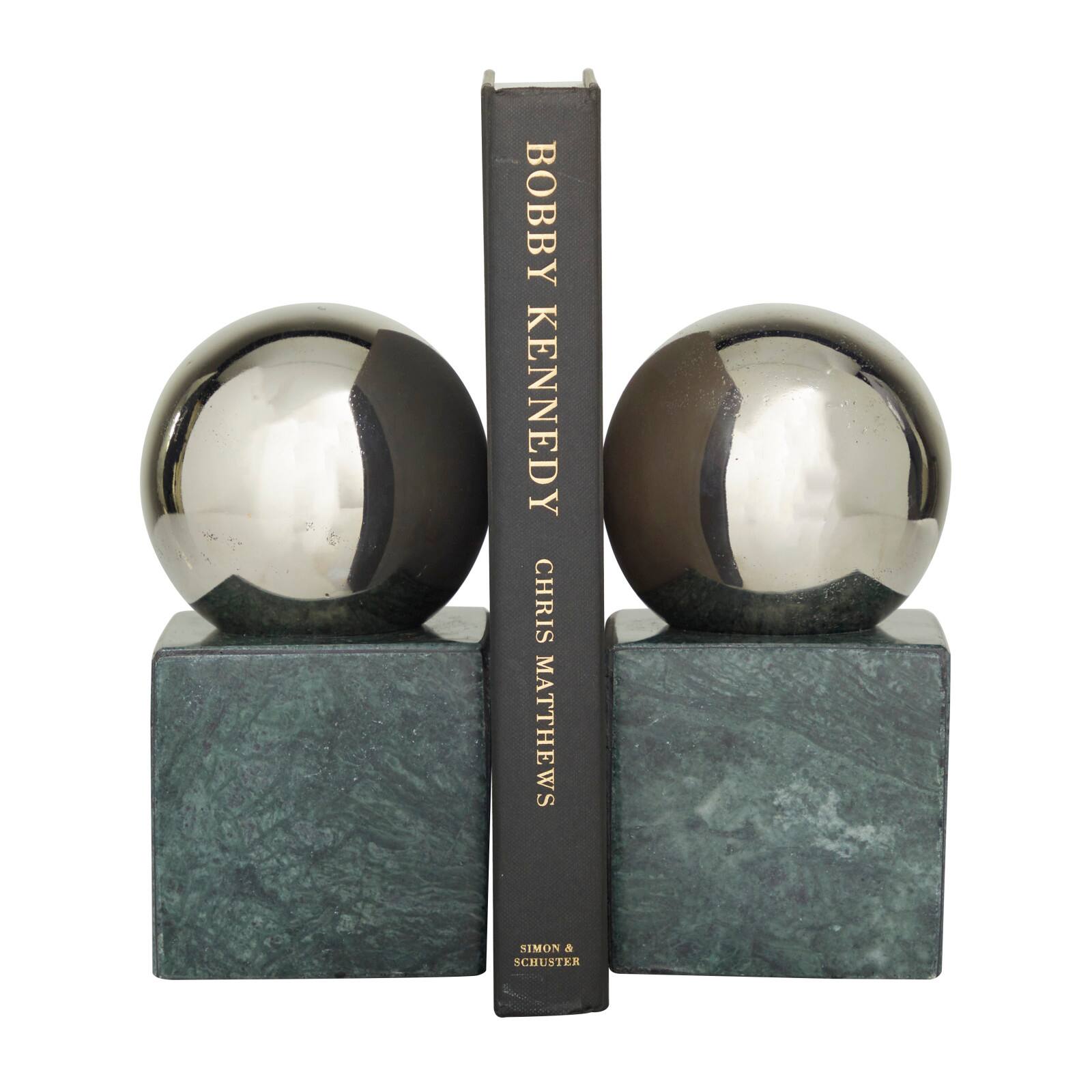 CosmoLiving by Cosmopolitan 7" Marble Orb Bookend Set