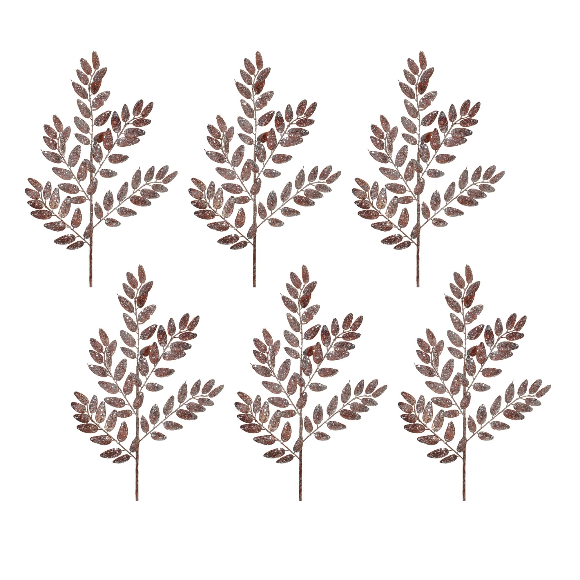 26.5" Glittered Leaf Sprays, 6ct.