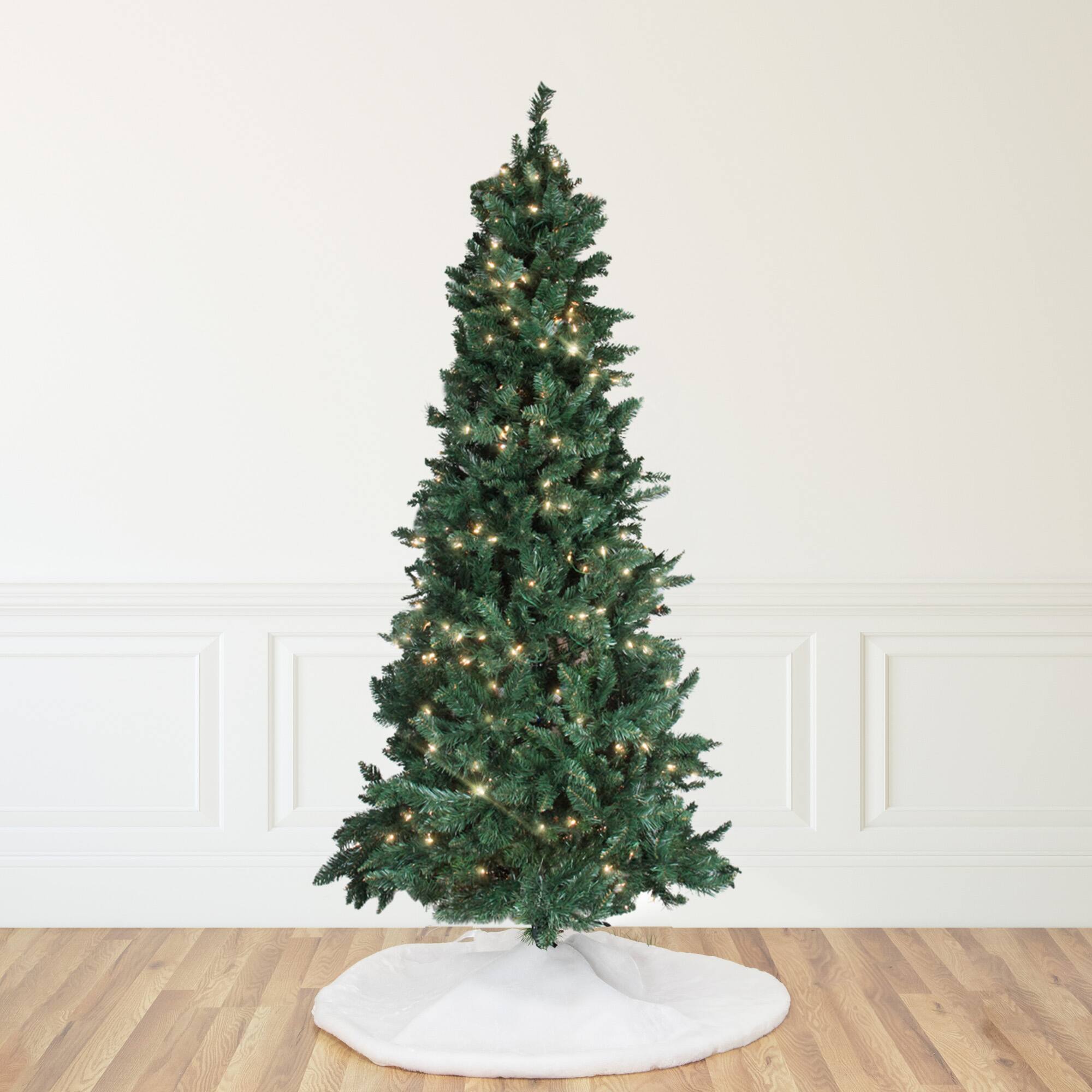 Northlight 9ft. Pre-lit Slim Pine Artificial Christmas Tree, Clear Incandescent Lights