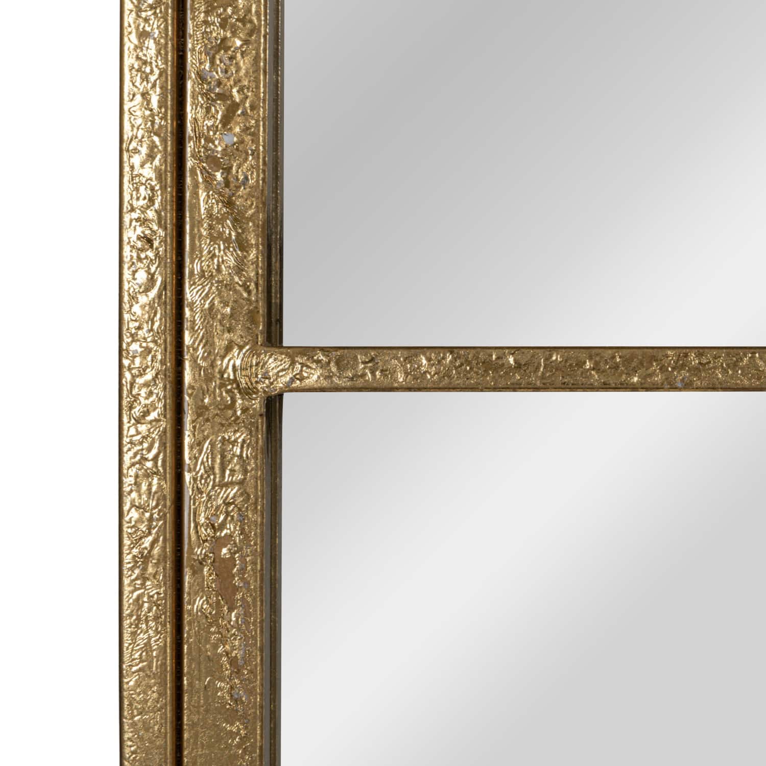 Hello Honey® 45" Gold Decorative Metal Arched Wall Mirror with Window Style Design