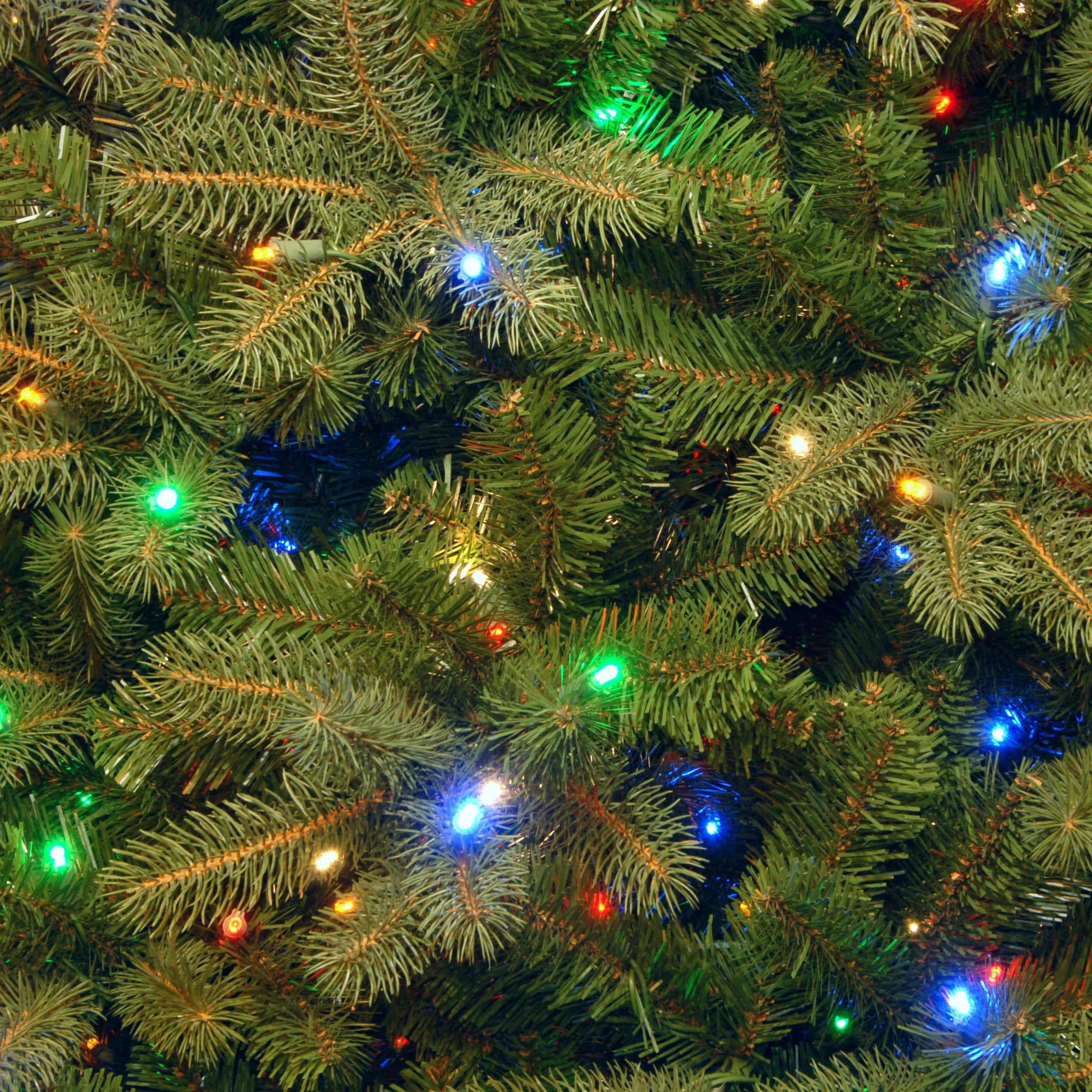 7.5ft. Pre-Lit Feel Real® Downswept Douglas Fir Artificial Christmas Tree, Dual Color LED Lights