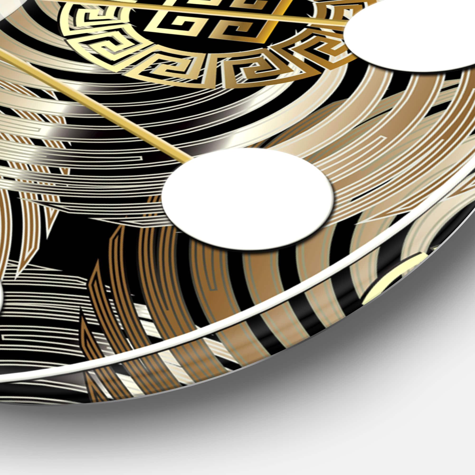 Designart 'Circular Geometric Retro Abstract I Mid-Century Modern Wall Clock