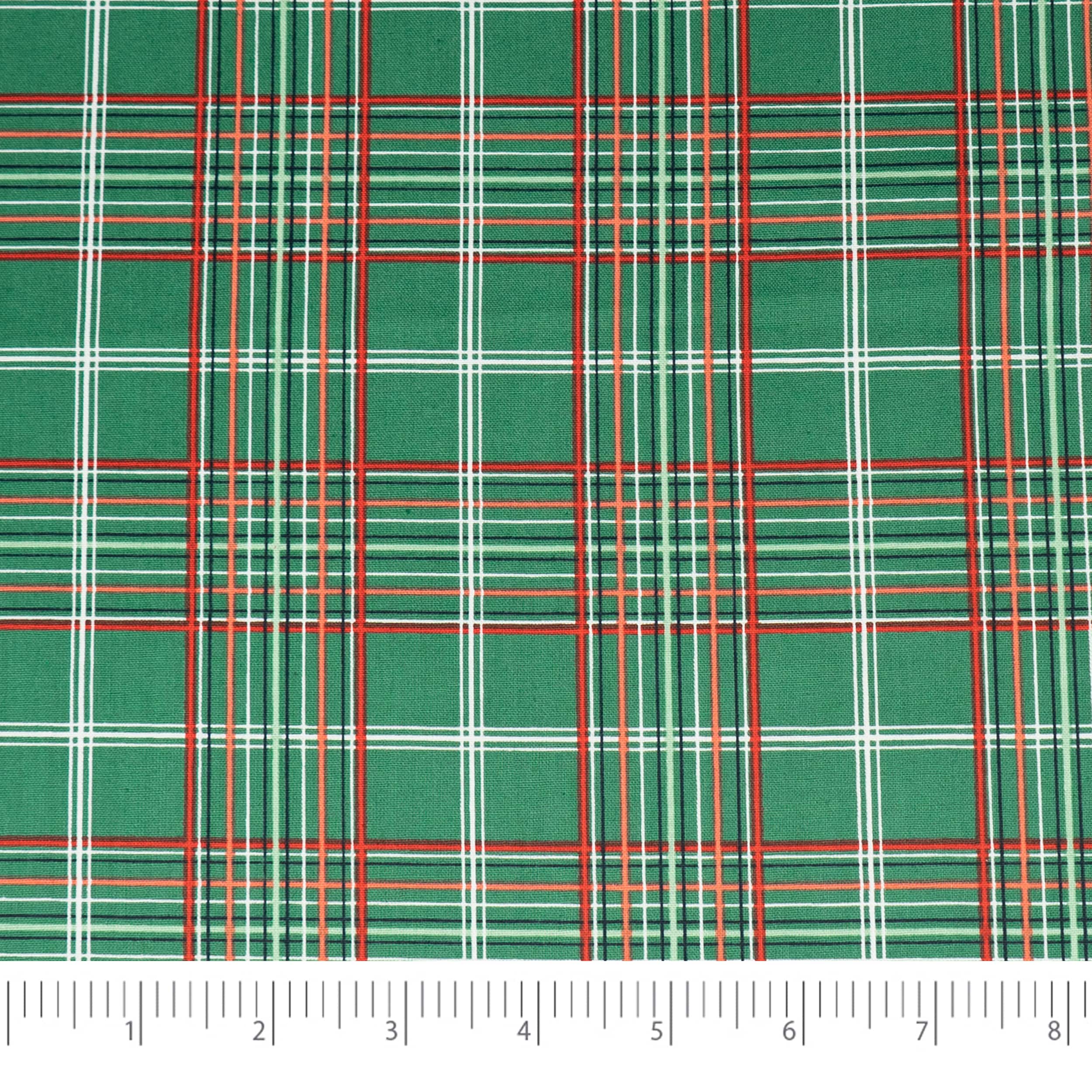 SINGER Christmas Holiday Green Plaid Cotton Fabric