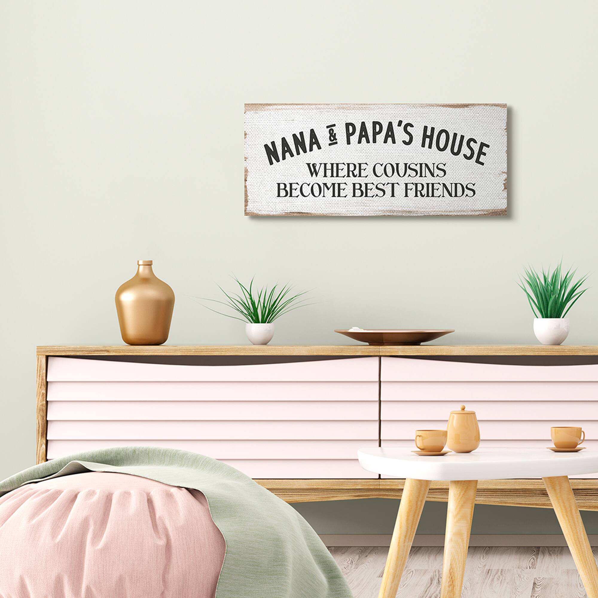 Stupell Industries Nana & Papa's House Greeting Traditional Family Canvas Wall Art