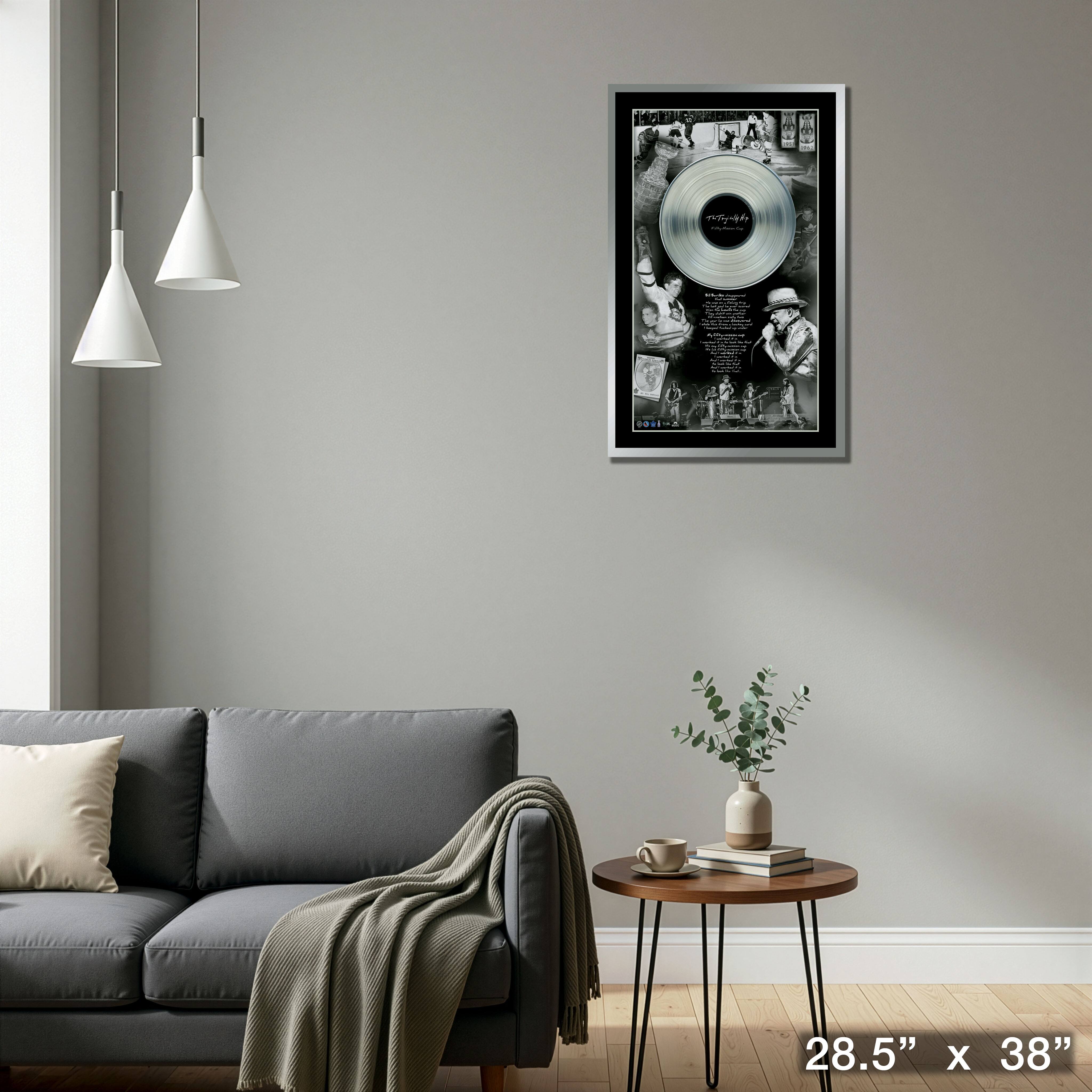 The Tragically Hip and Bill Barilko Framed Collage with Platinum LP 22" x 34"