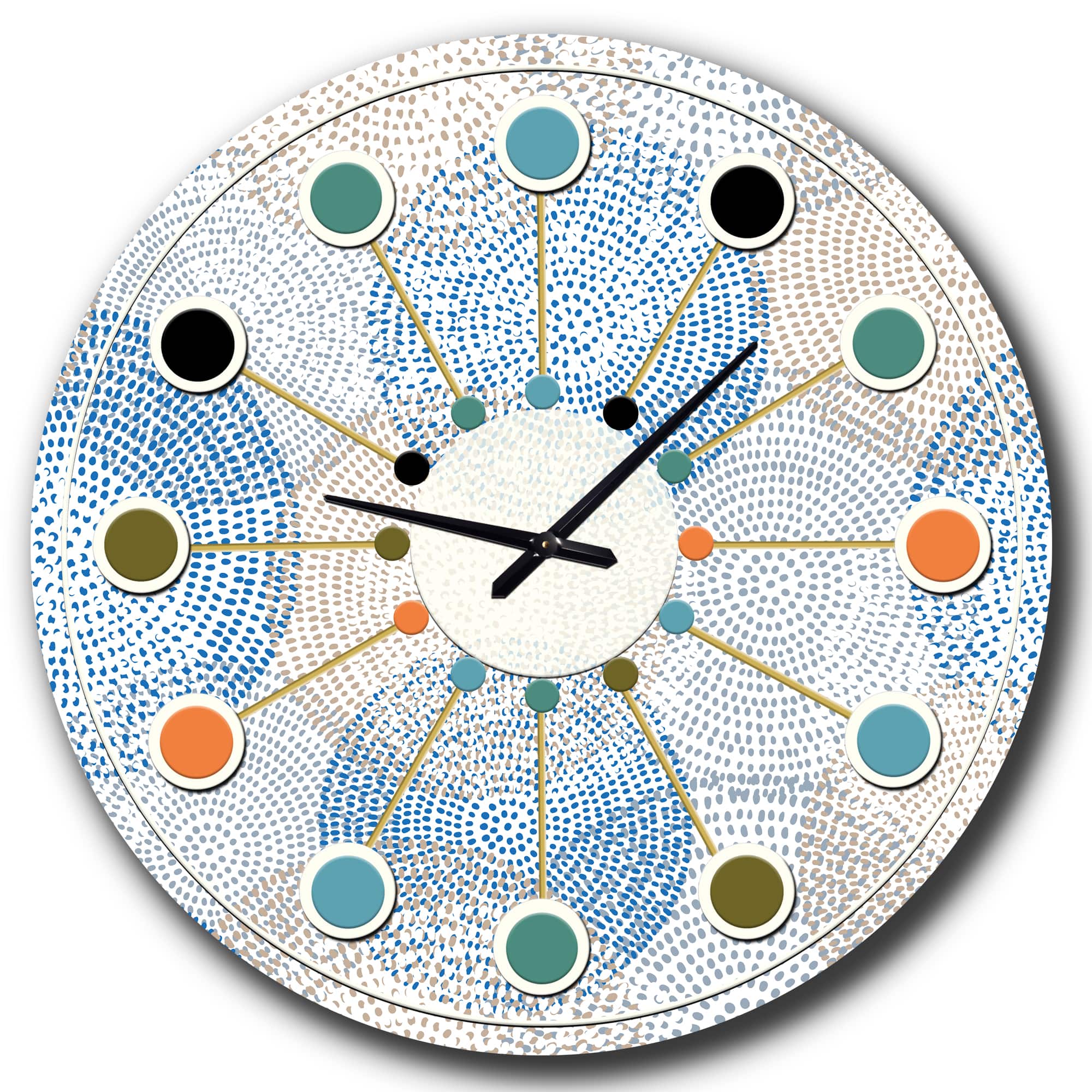 Designart 'Abstract Retro Design I Mid-Century Modern Wall Clock