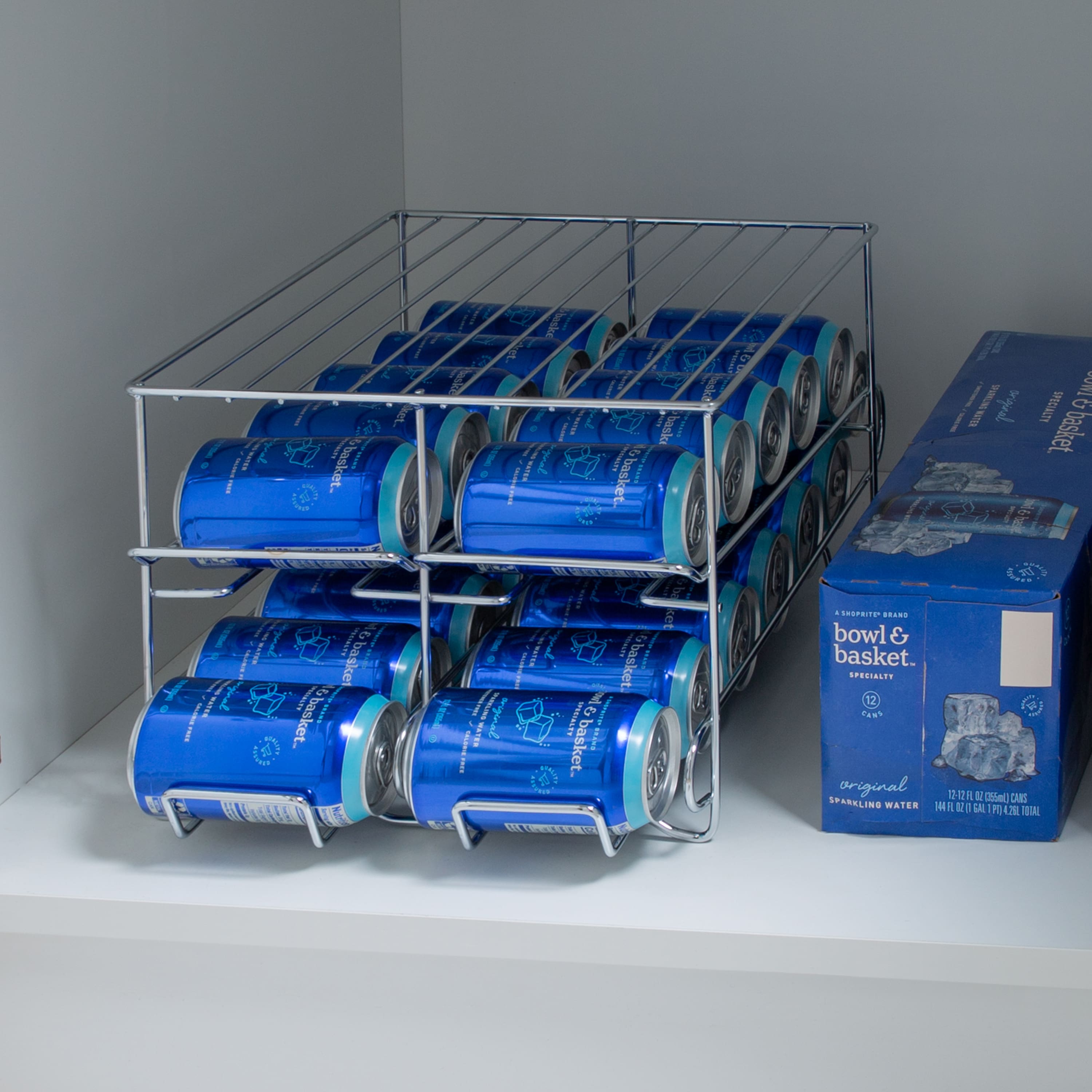 Organize It All Chrome 24 Can Organizer Rack