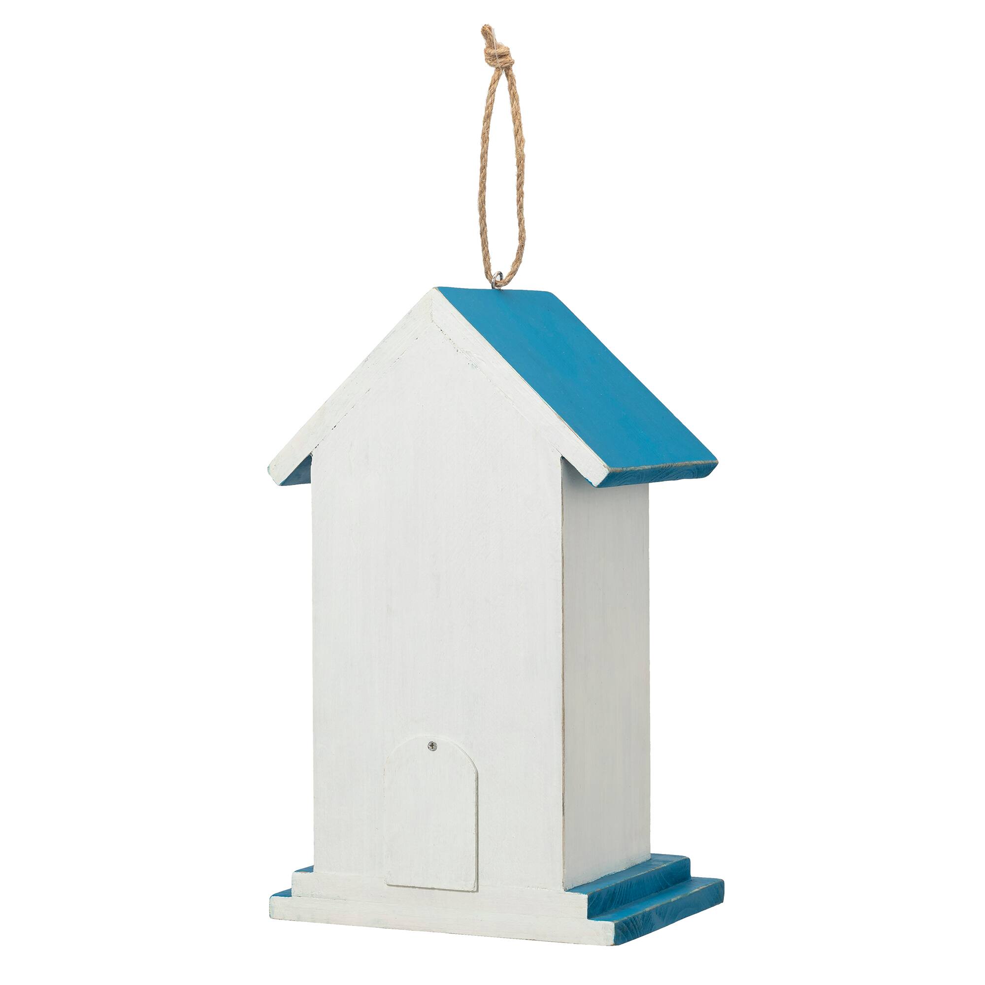 Glitzhome® 11.75" Distressed Wood Daisy with Butterfly Birdhouse