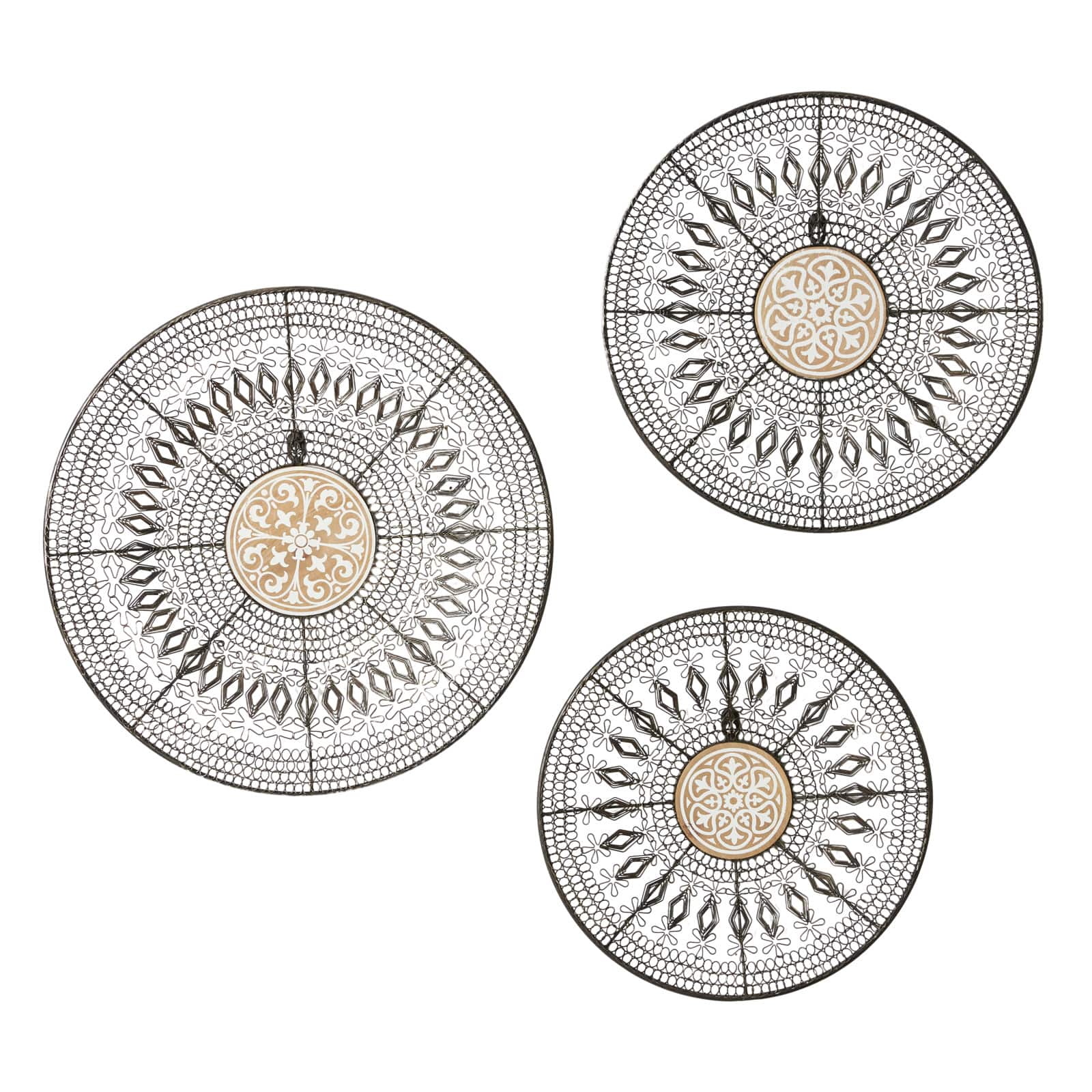 Black & Gold Eclectic Wall Décor Set 14", 16" & 18"