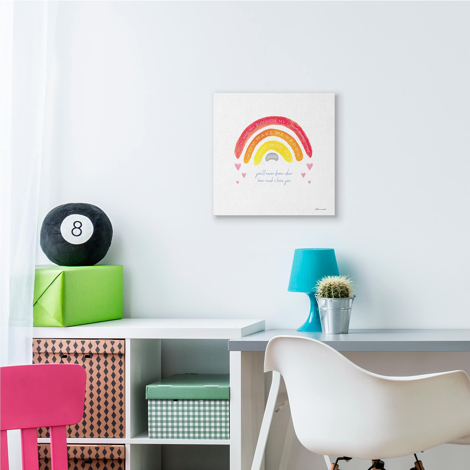 Stupell Industries My Sunshine when Sky's Gray Sentiment Rainbow Hearts Canvas Wall Art