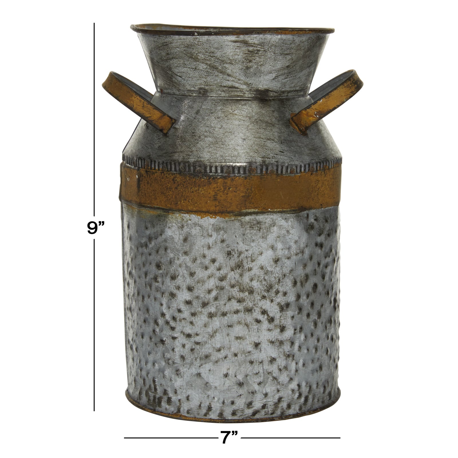 9" Gray Decorative Farmhouse Milk Can