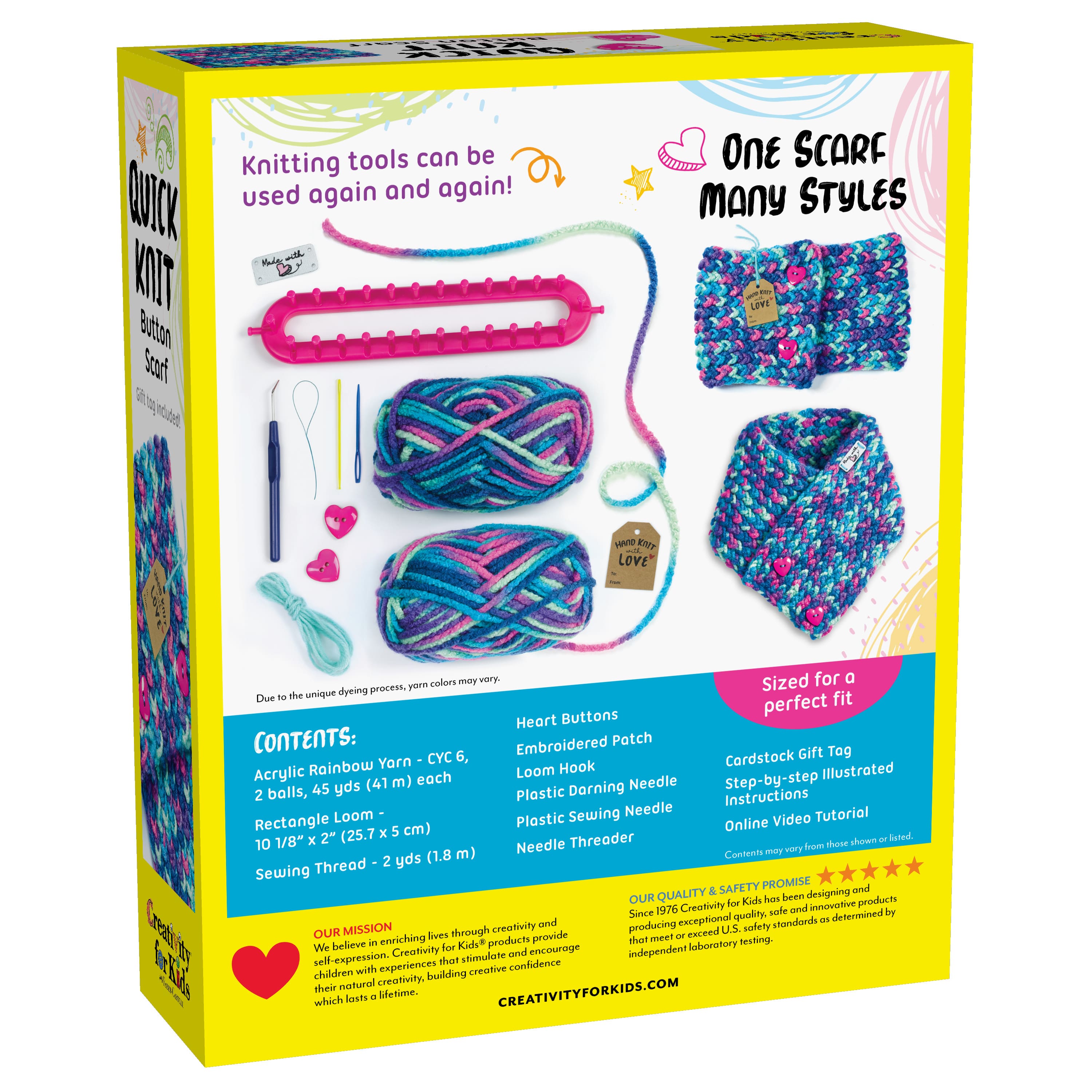Creativity for Kids Quick Knit Button Scarf Kit