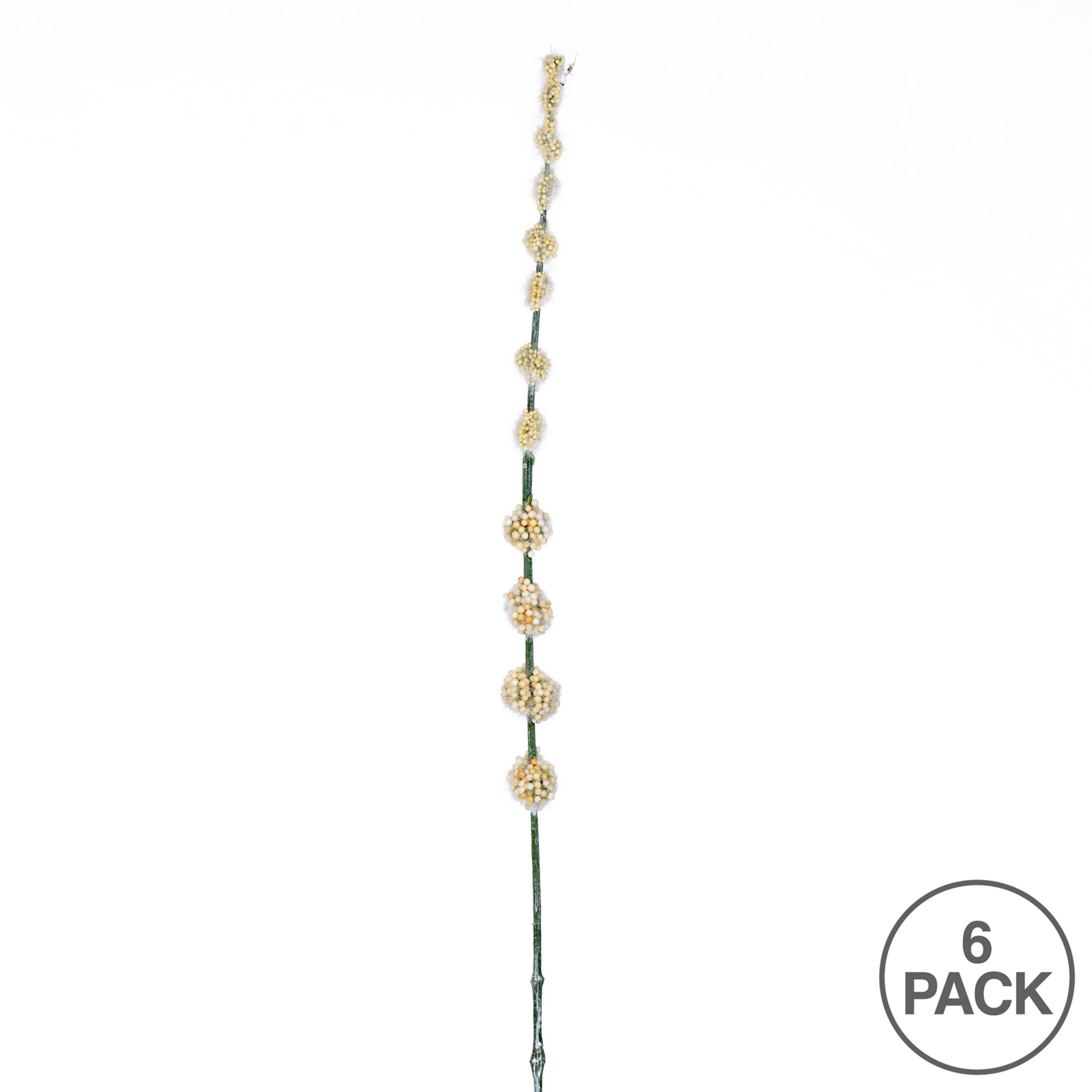 6 Pack: Cream Pom Pom Stem