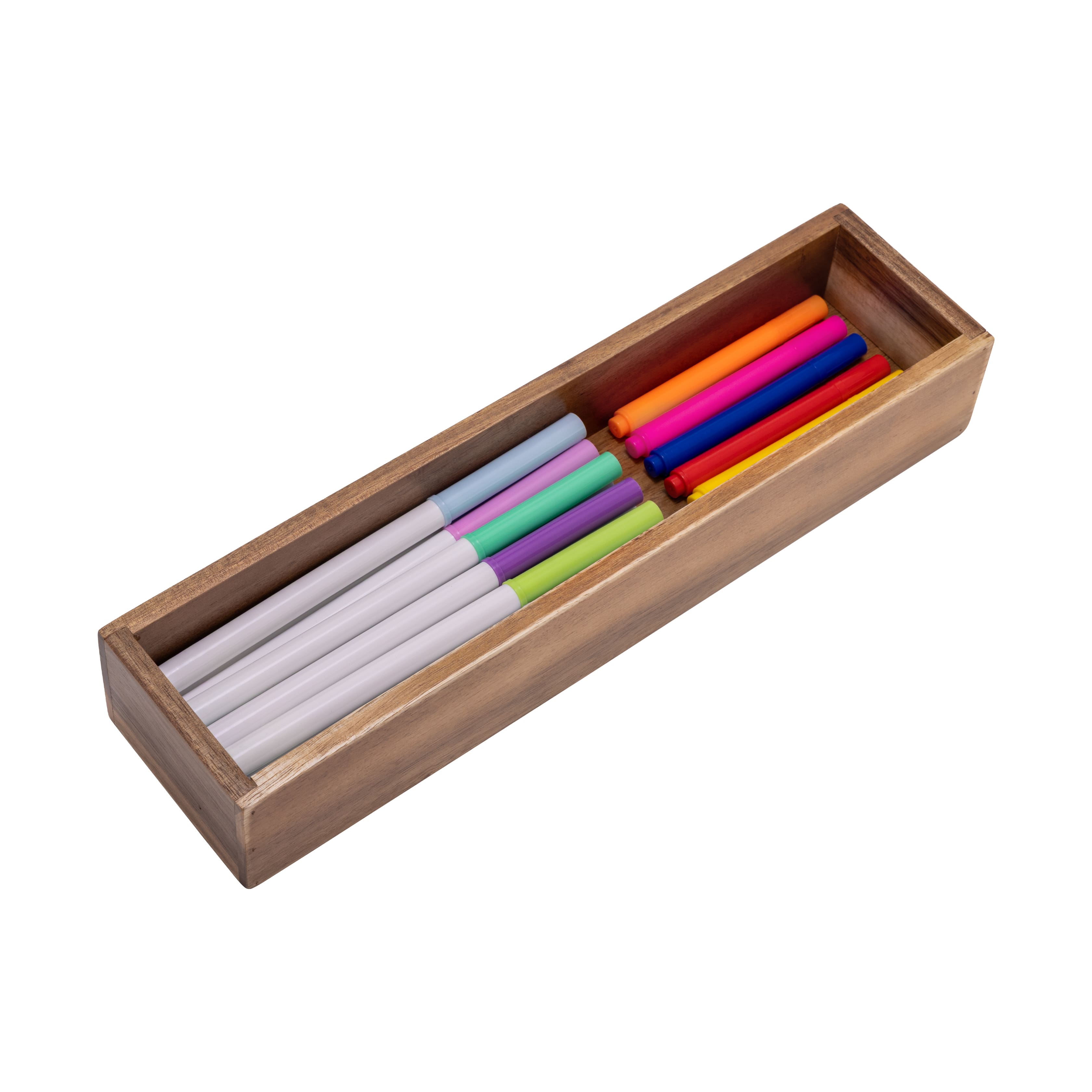 Seville Classics 12" x 3" x 2" Acacia Wood Drawer Organizer