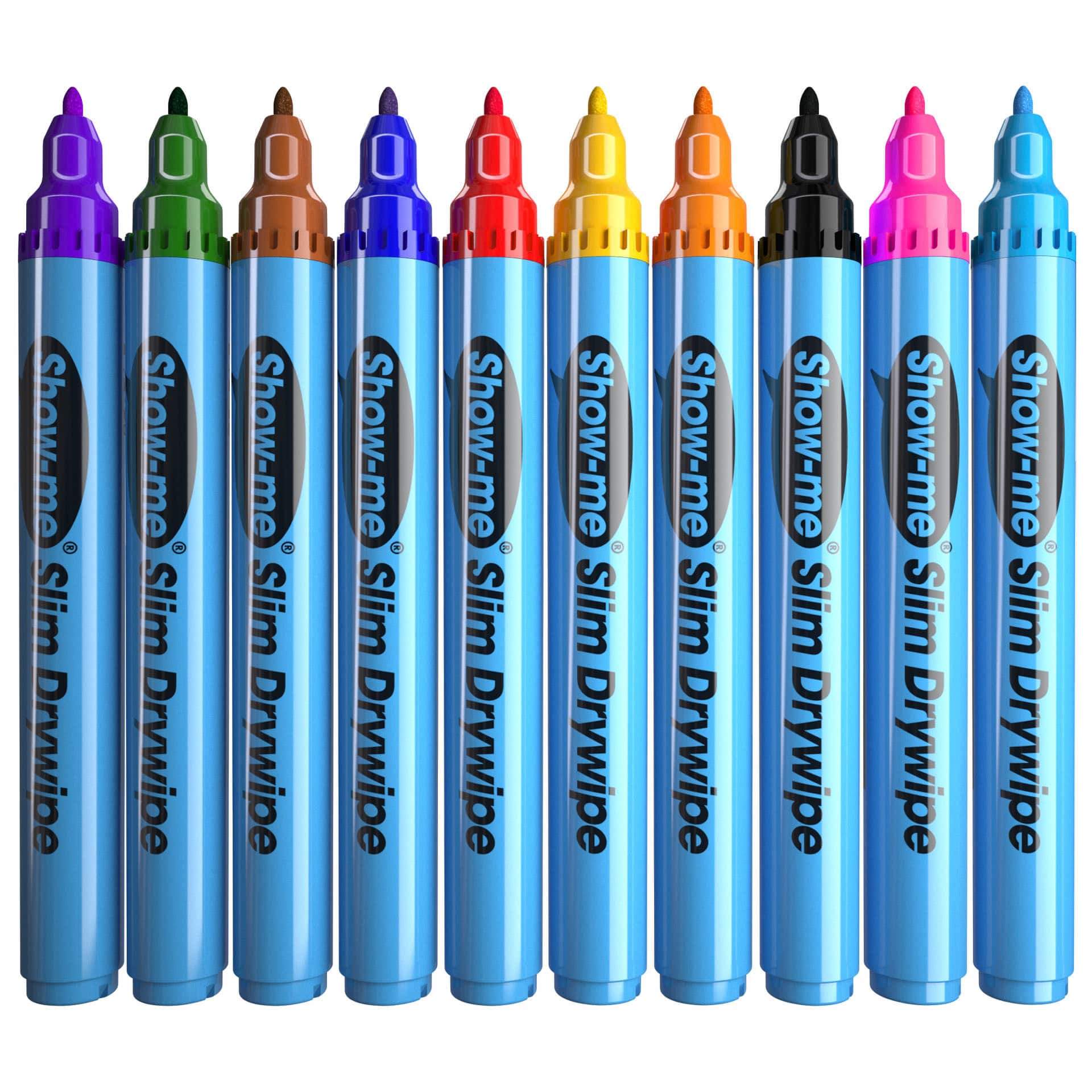 Show-me® Fine Tip Slim Barrel Dry Erase Markers, 10ct.
