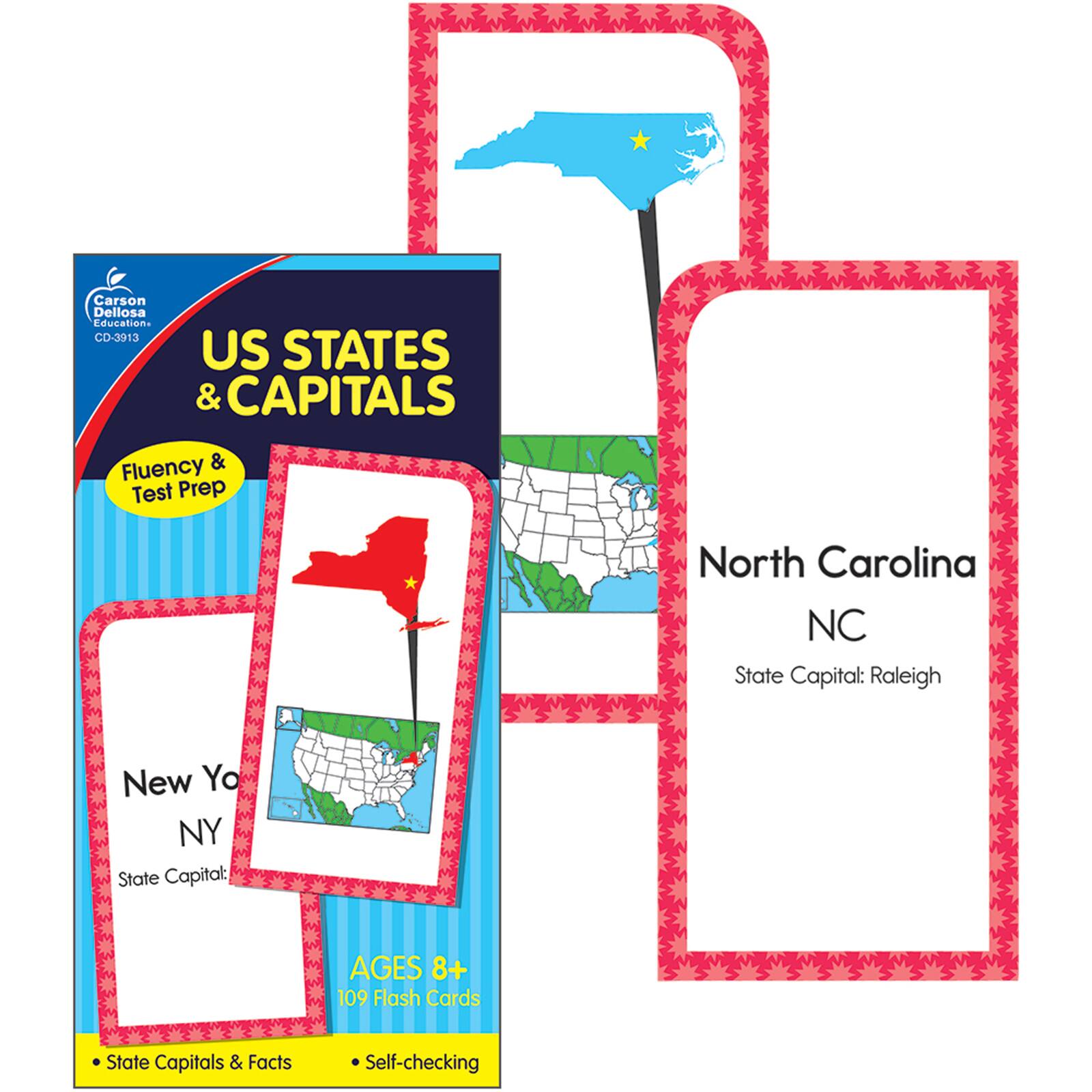 Carson Dellosa® Education U.S. States & Capitals Flash Cards, Pack of 3