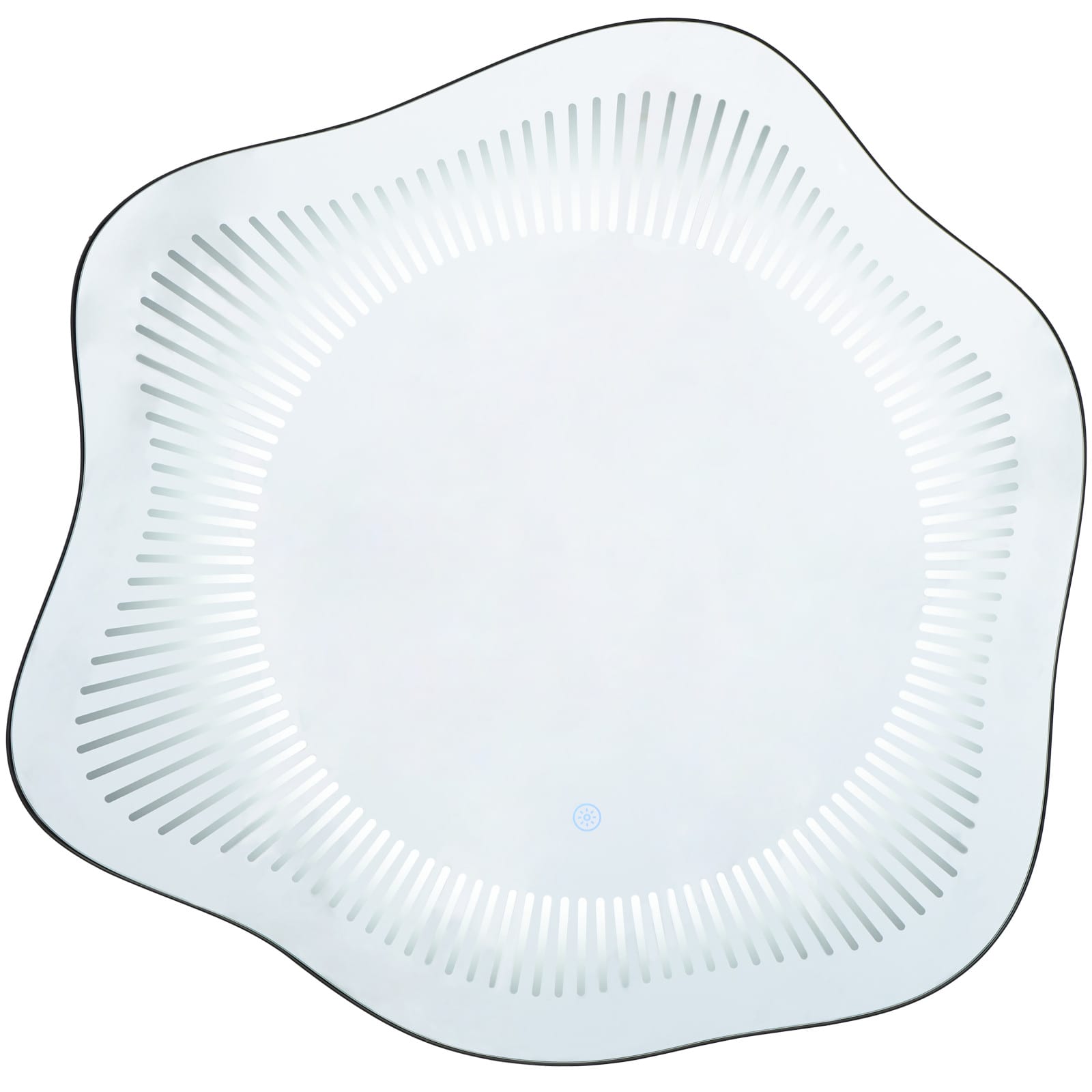 30" Multicolored Glass Wavy LED Room Wall Mirror with Radial Pattern