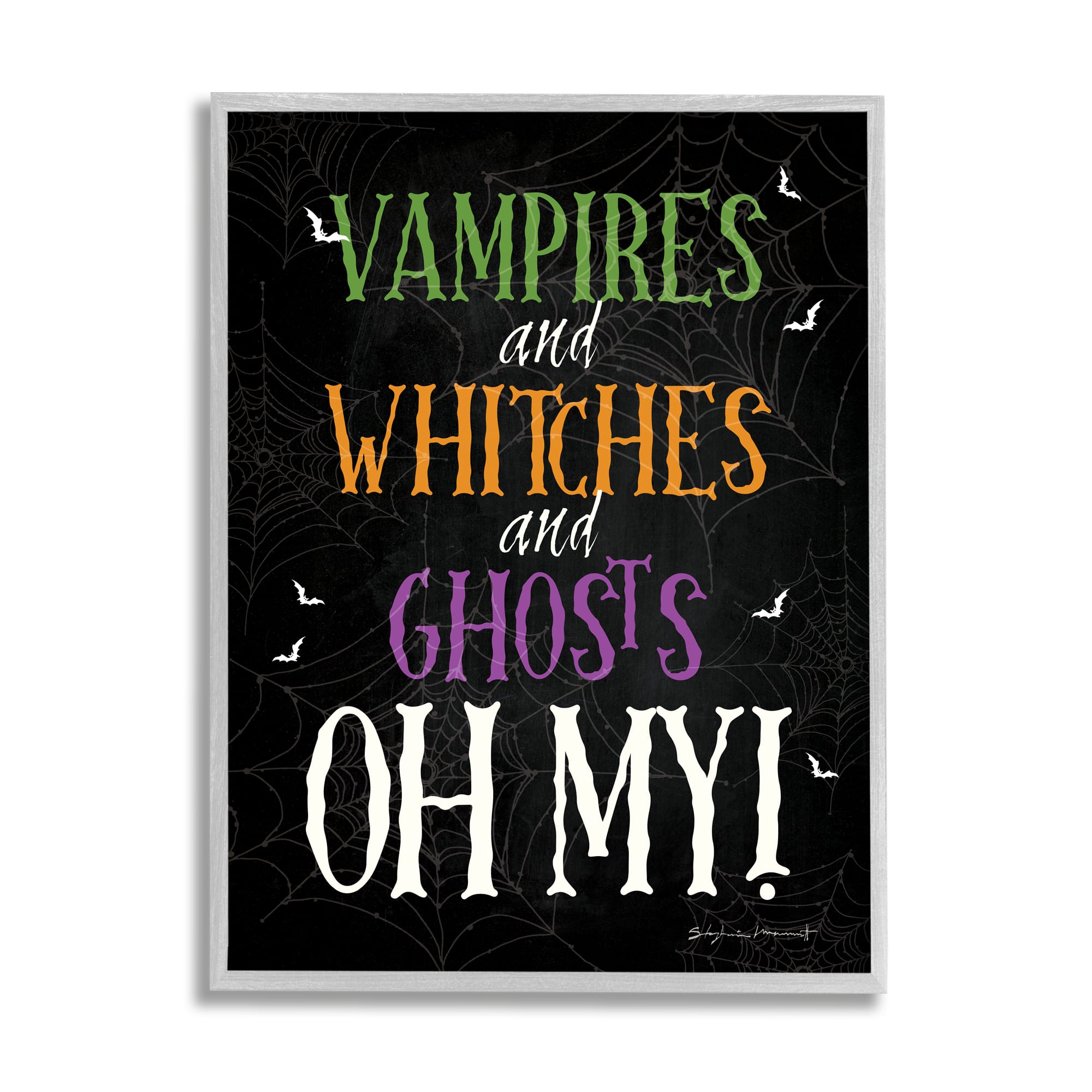 Stupell Industries Vampires Witches Ghosts Phrase Framed Giclee Art