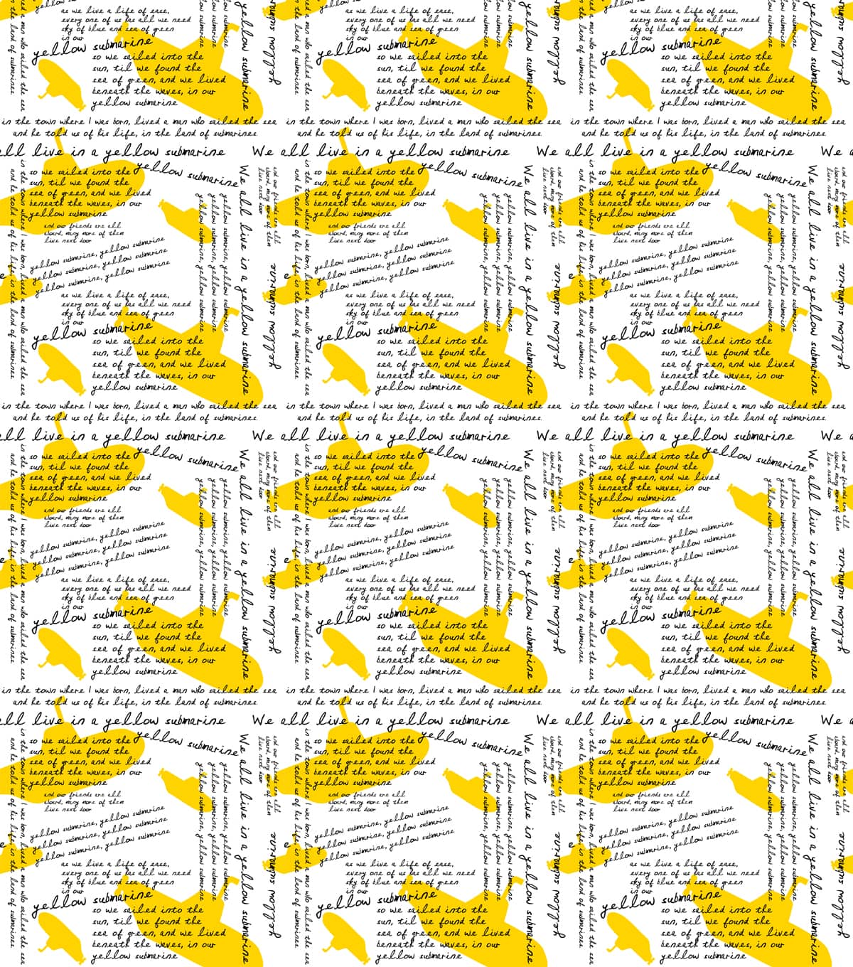 Epic Lennon & McCartney Yellow Submarine Cotton Fabric