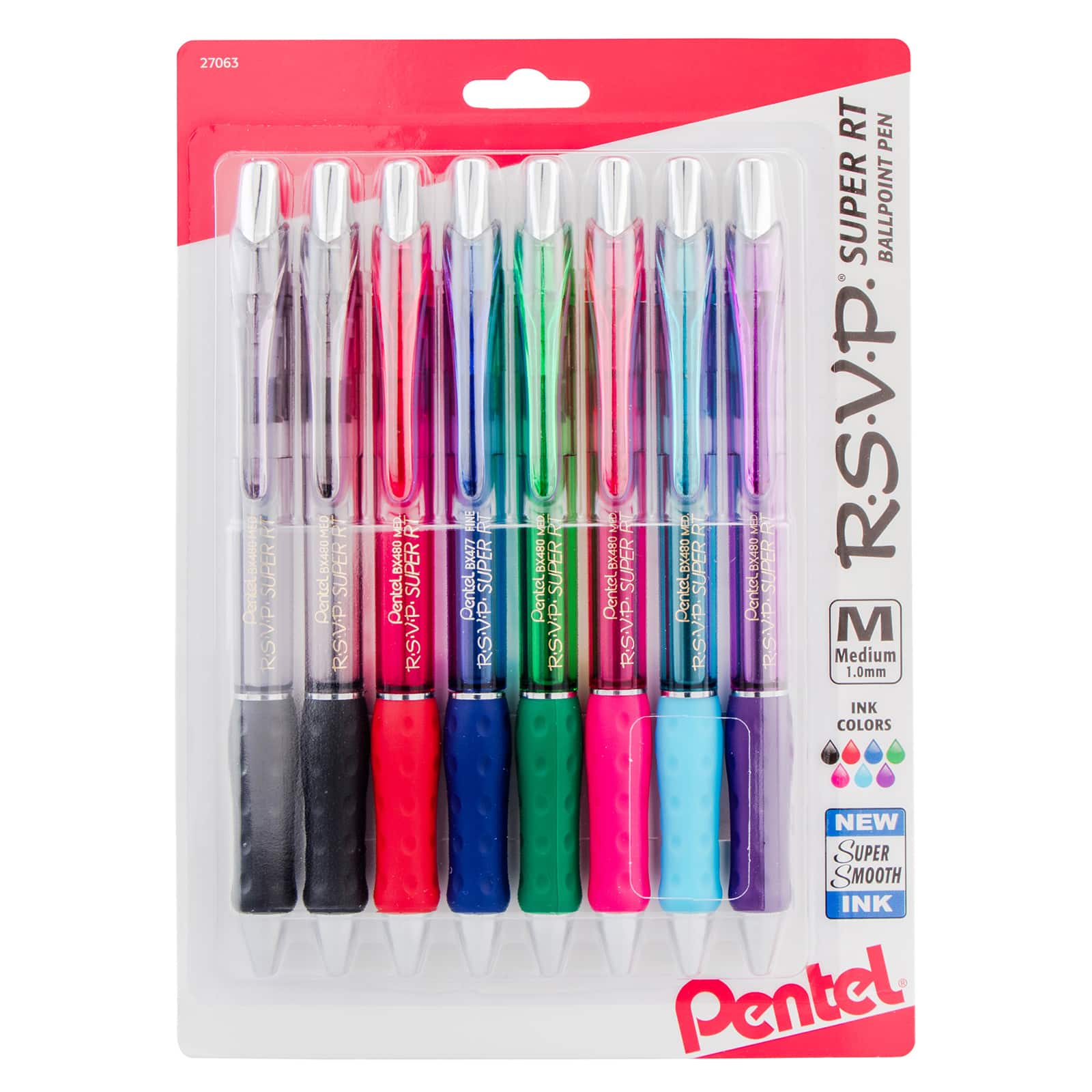 Pentel® R.S.V.P.® Super RT Retractable Ballpoint Pen, 2 Packs of 8