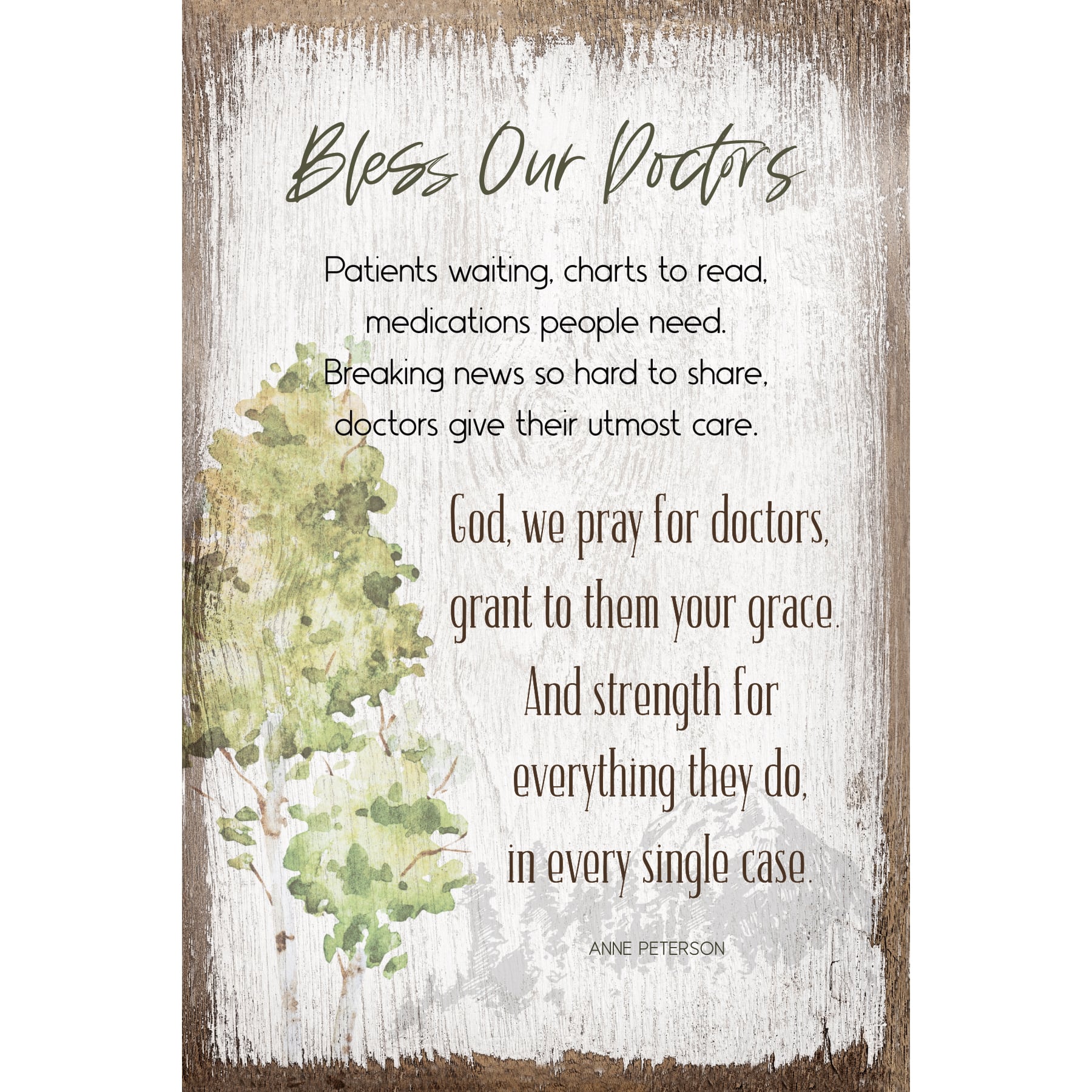 Bless Our Doctors Inspirational Wood Plaque
