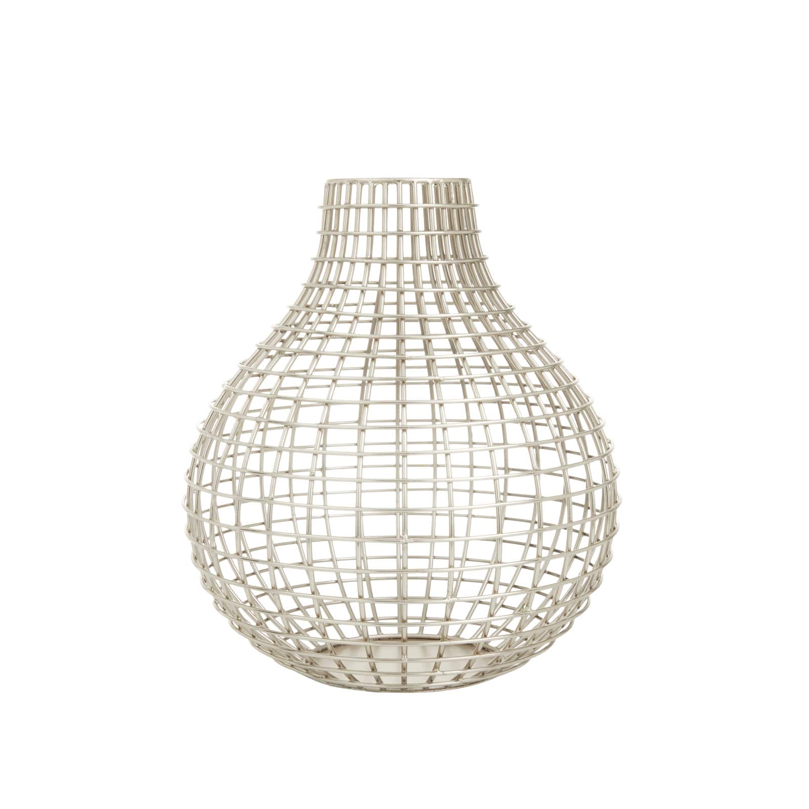 CosmoLiving by Cosmopolitan Silver Iron Modern Vase, 13" x 13" x 14"