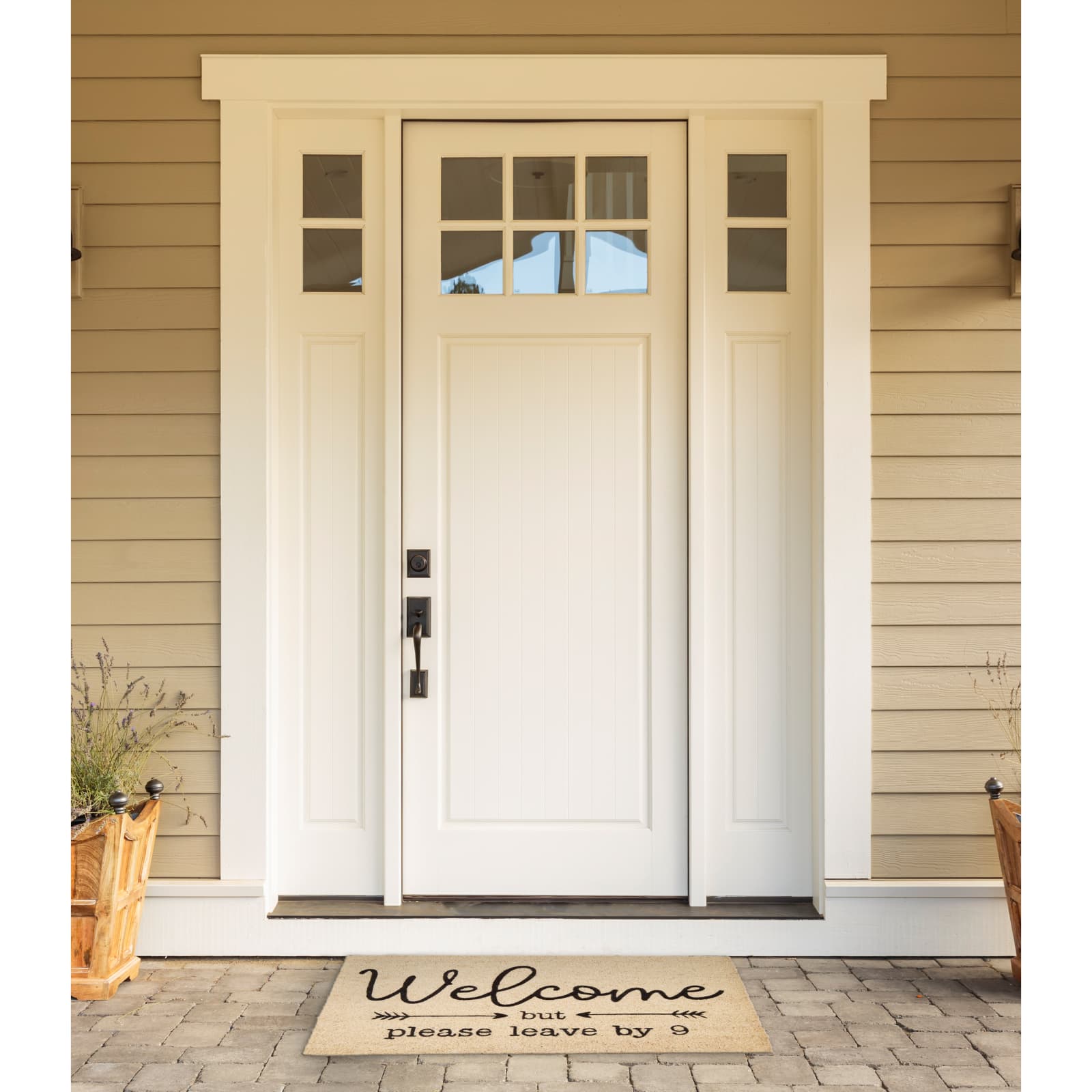 Welcome Please Leave By 9 Doormat