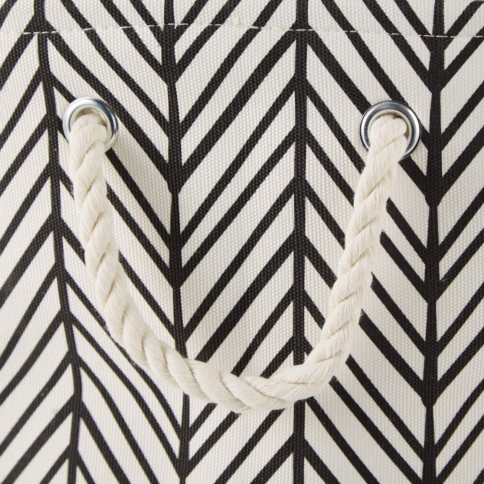 DII® Small Off-White Herringbone Rectangle Fabric Bin