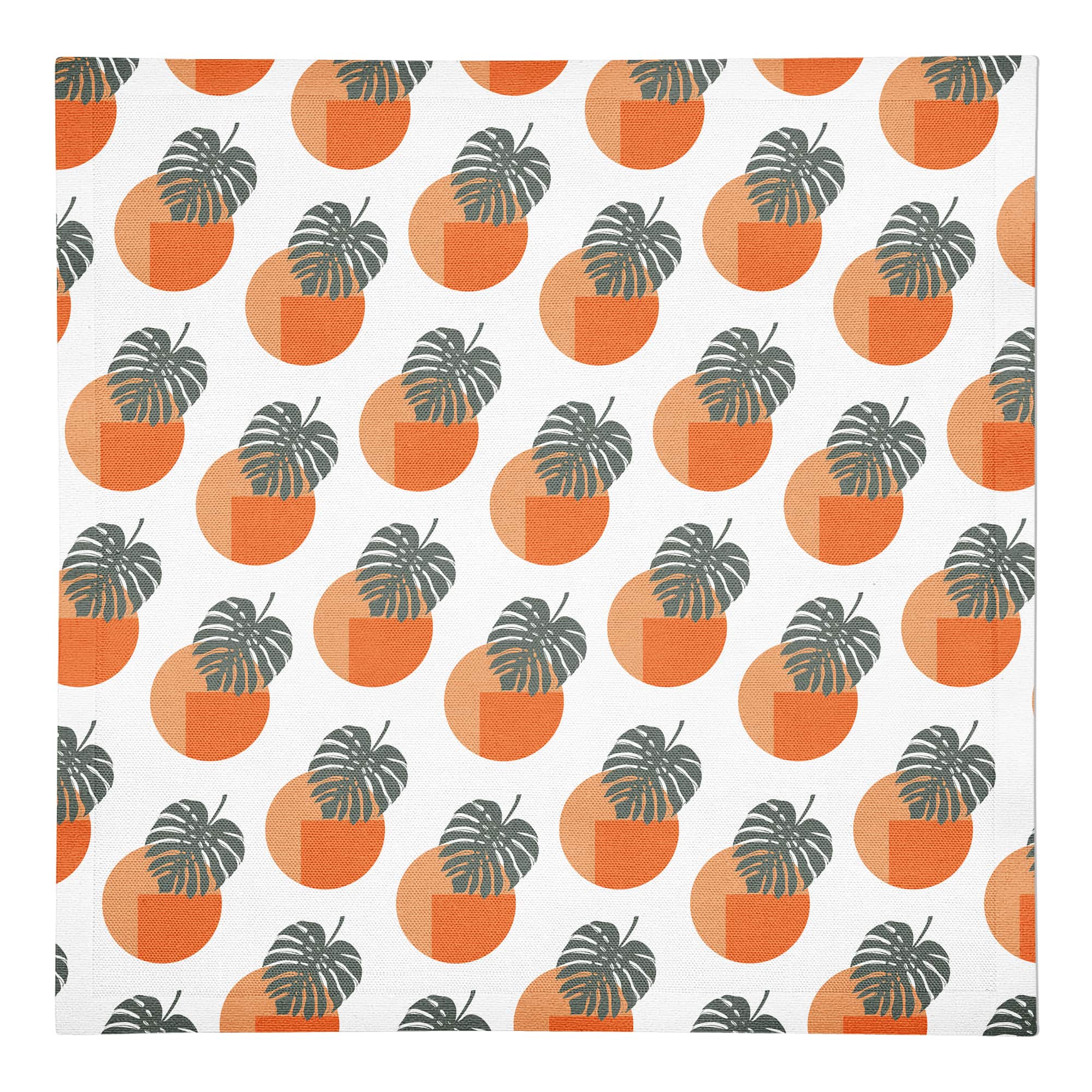 Sun and Palm Leafs 10" x 10" Cotton Twill Napkin