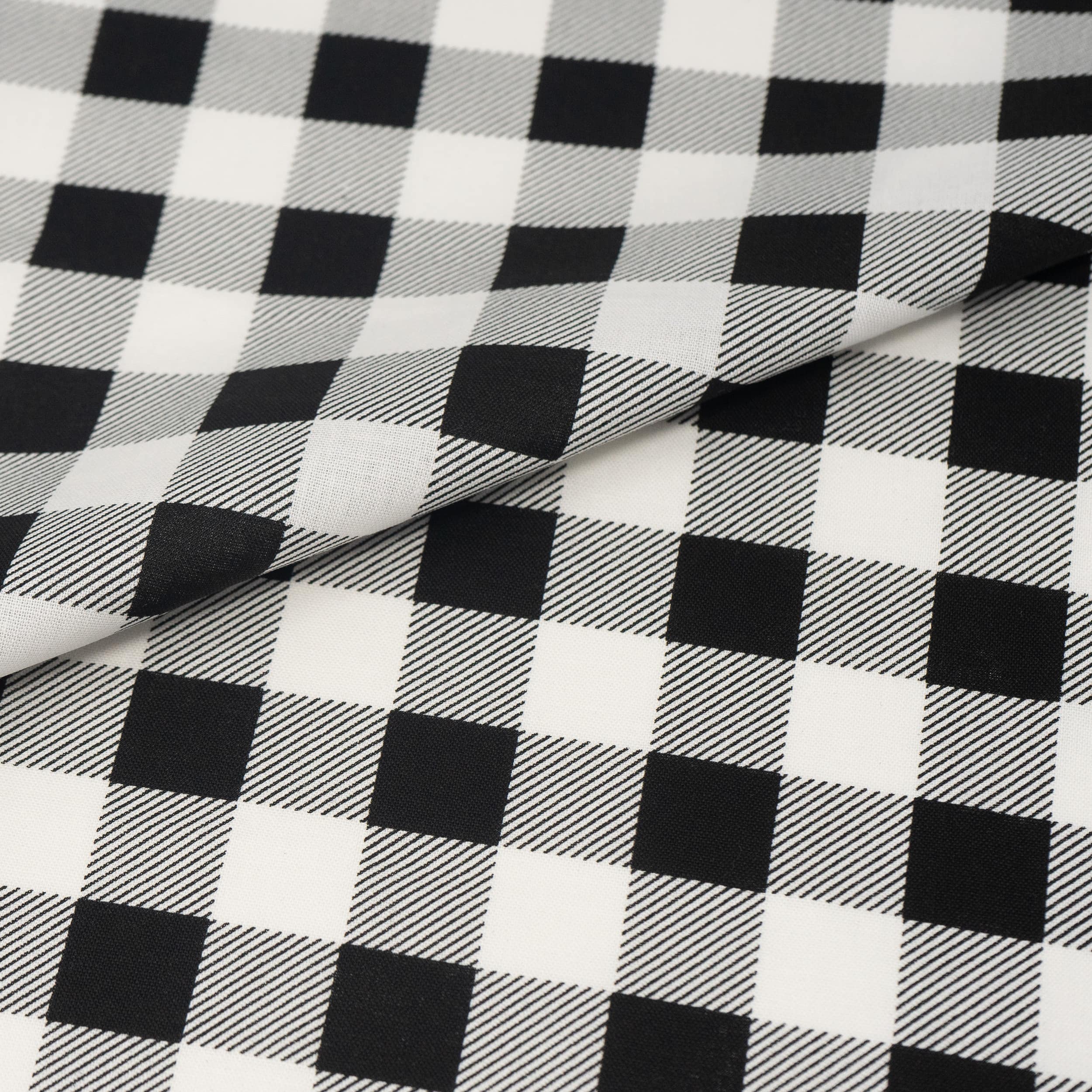 SINGER Christmas Black Buffalo Check Cotton Fabric