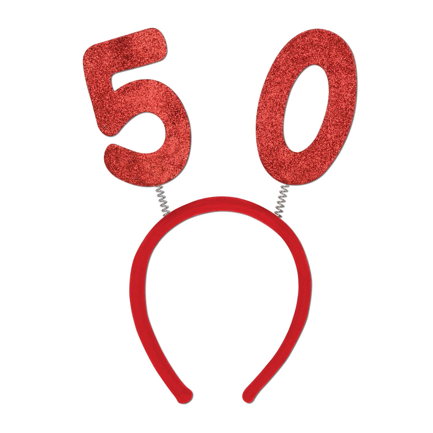 Beistle Adult Red "50" Glittered Boppers, 2ct.
