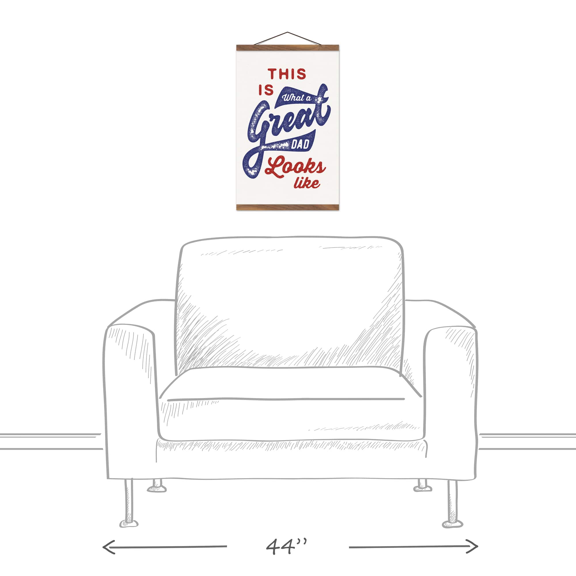 Great Dad Teak Hanging Canvas