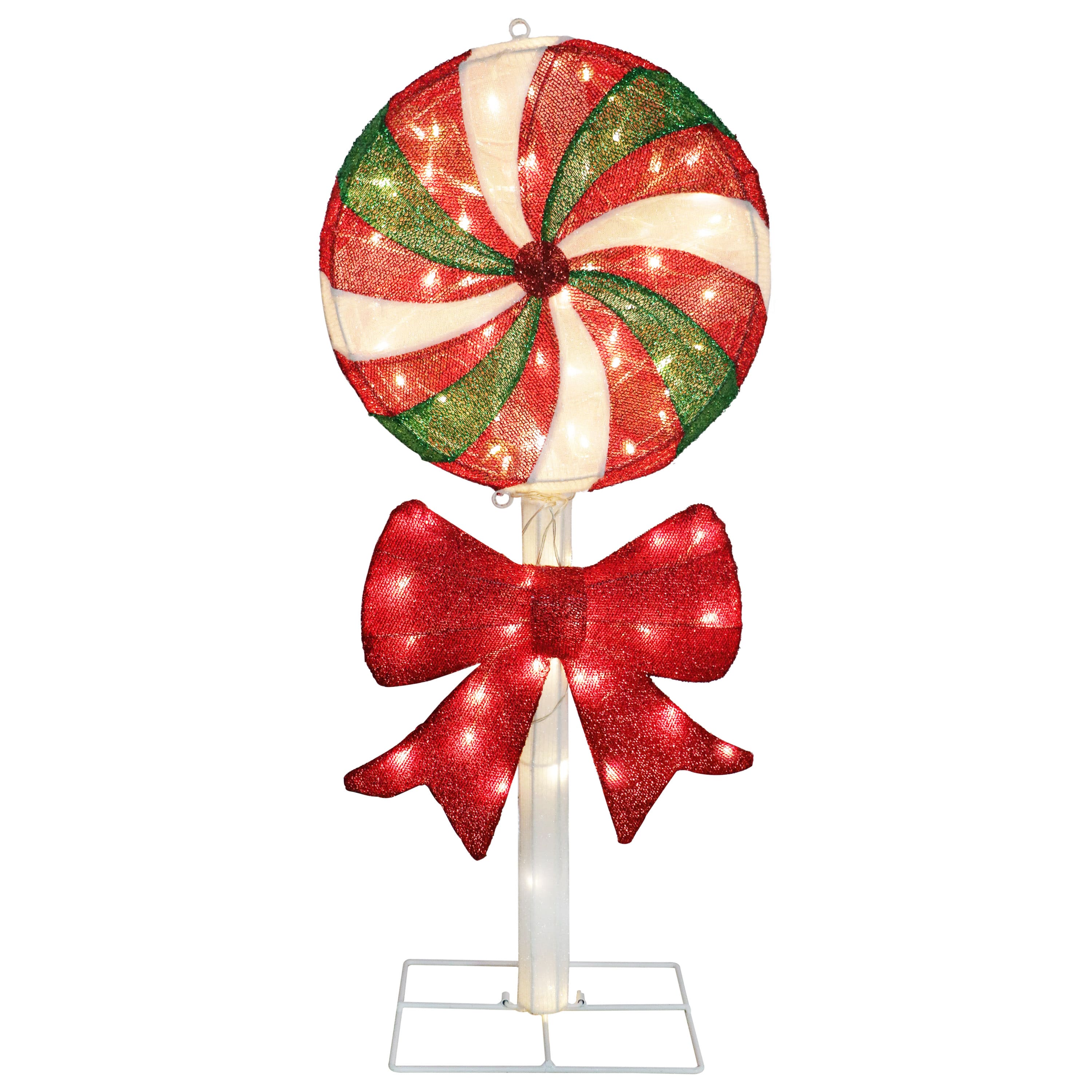 Puleo International 3ft. Pre-Lit Lollipop Christmas Holiday Décor with Warm White LED Lights