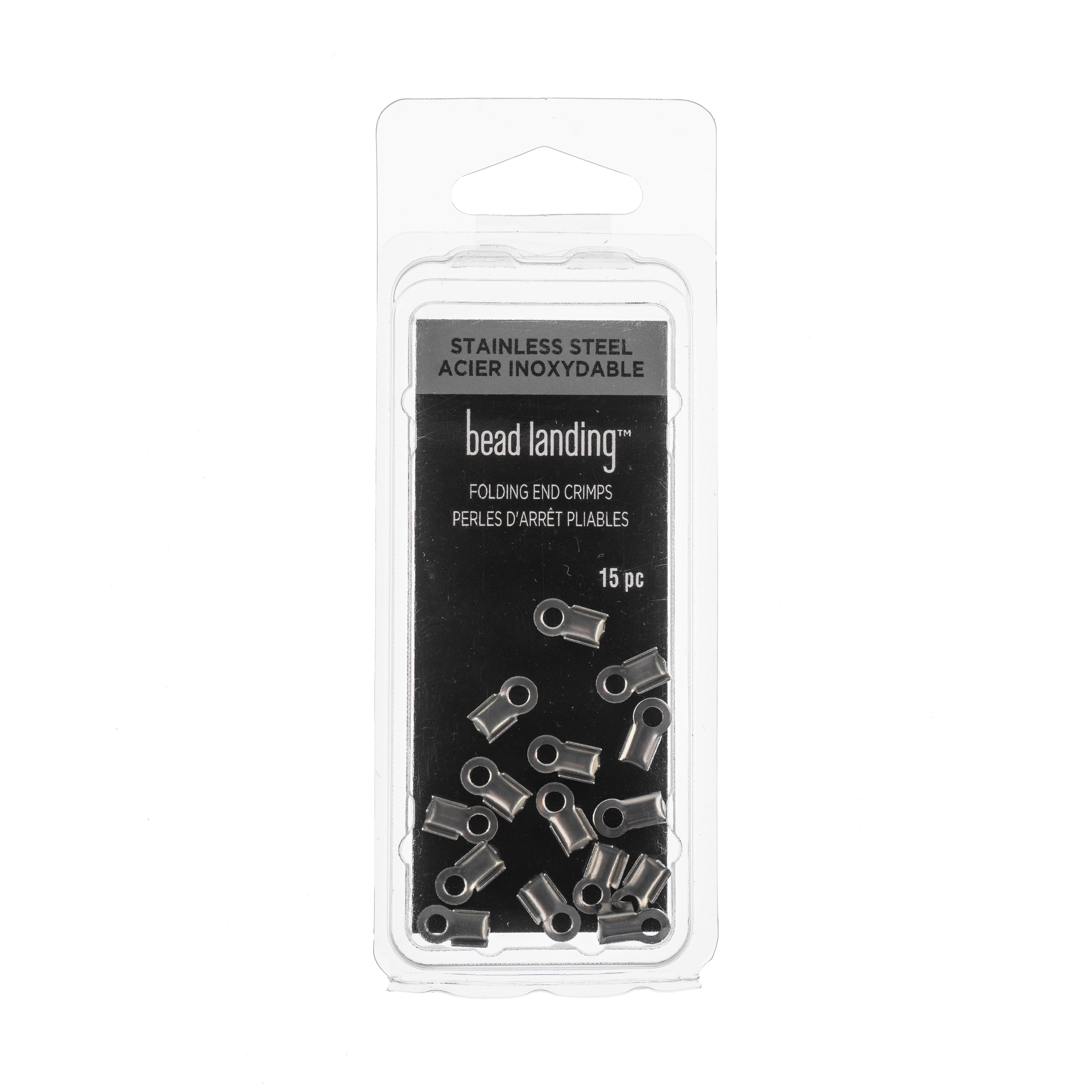 9mm Stainless Steel Folding End Crimps by Bead Landing™