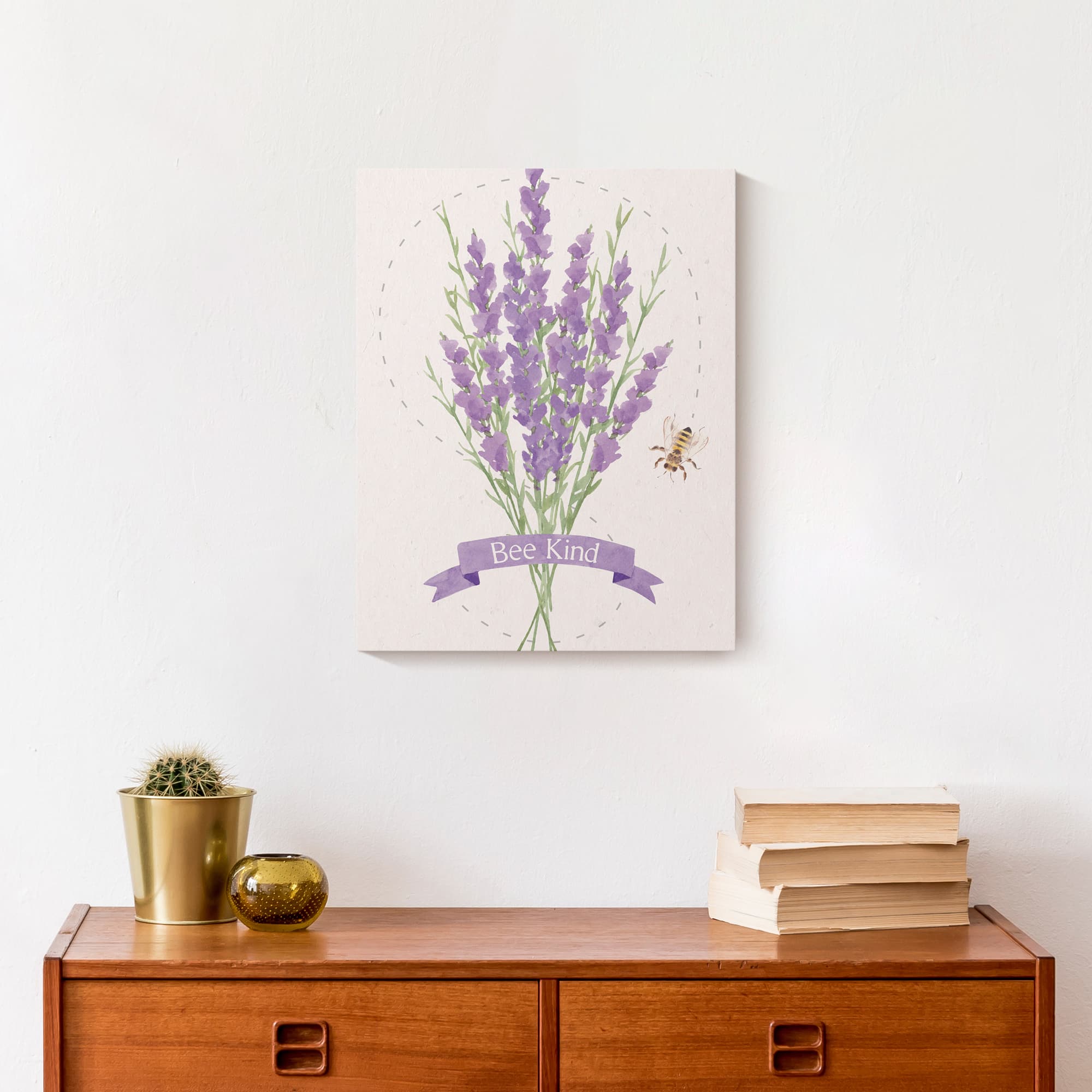 Bee Kind Lavendar 11" x 14" Canvas Wall Art