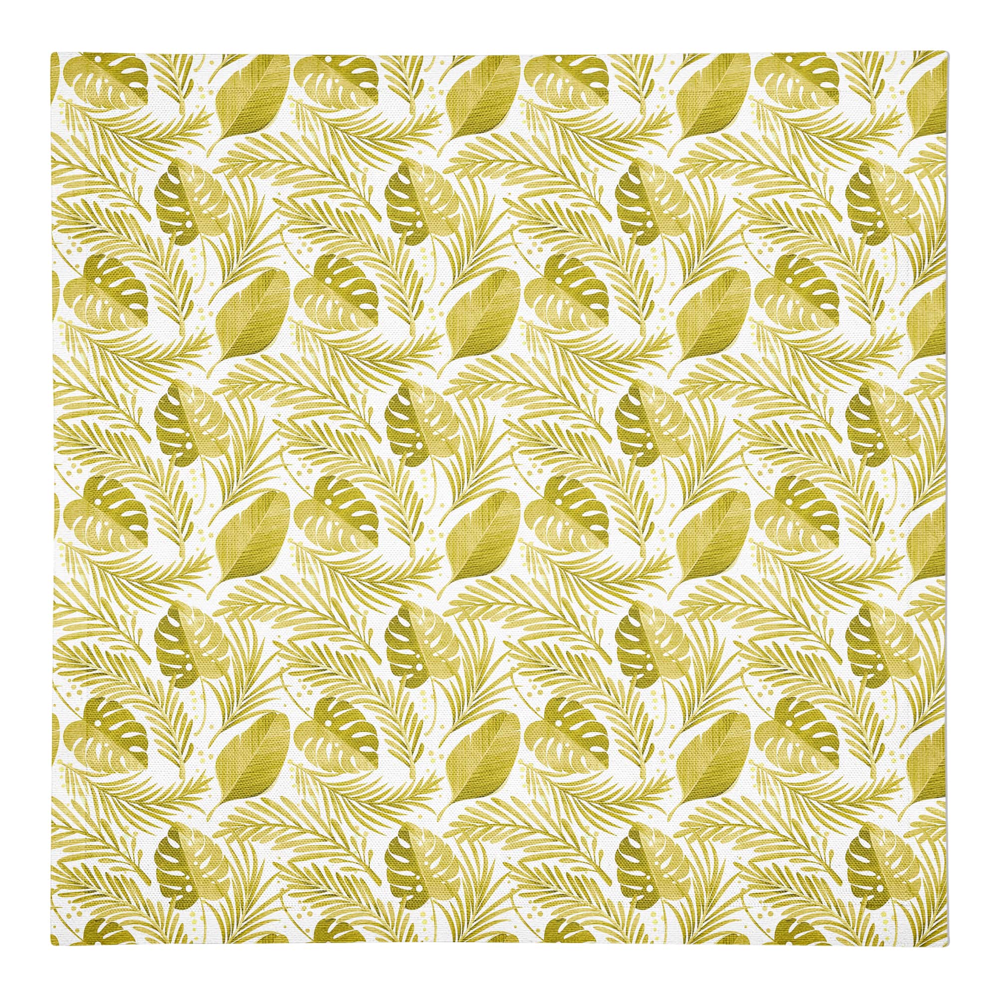 Coastal Yellow Leaves 10" x 10" Cotton Twill Napkin
