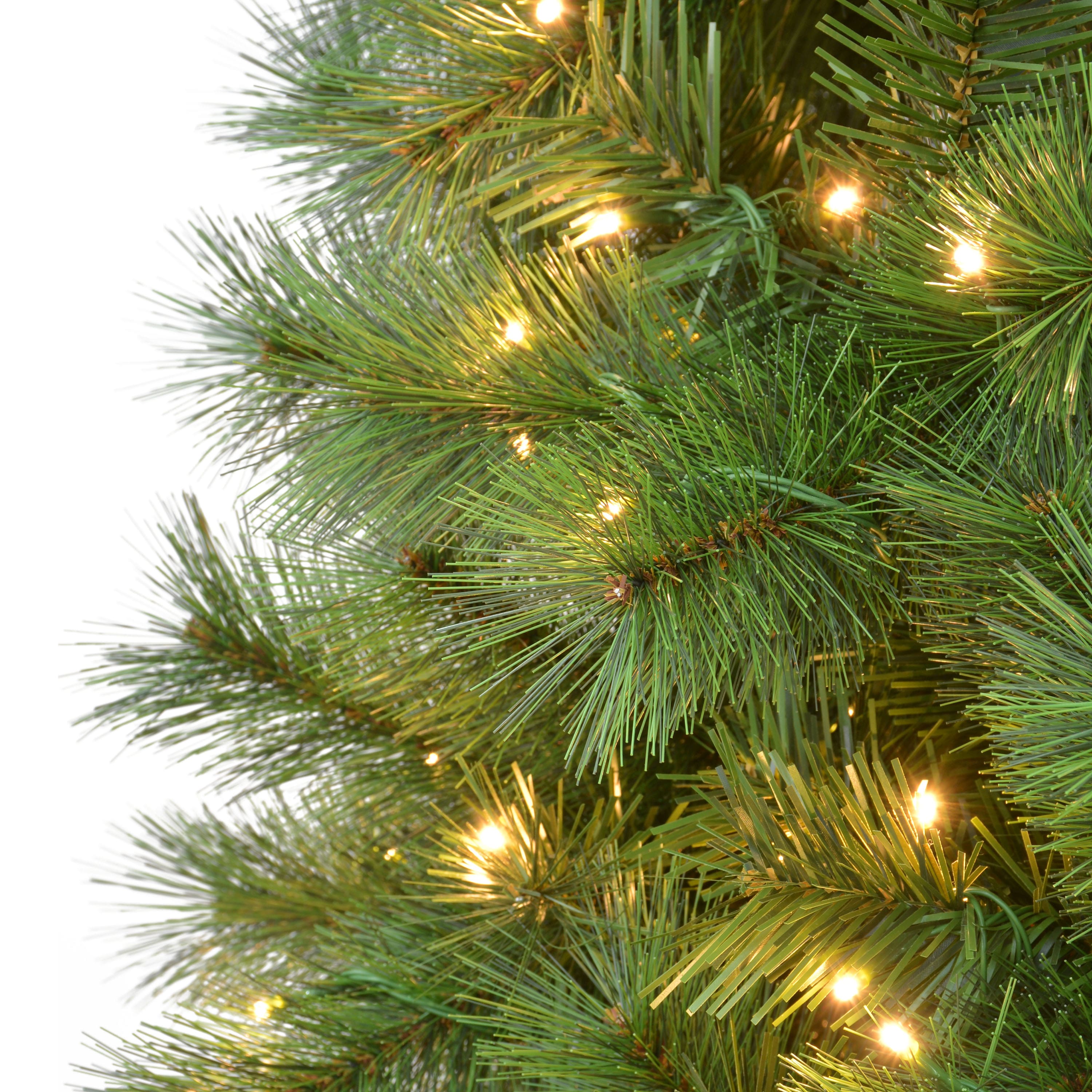 3.5ft. Pre-Lit Battery-Operated Potted Wyoming Pine Artificial Christmas Trees, Warm White LED Lights, 2ct.