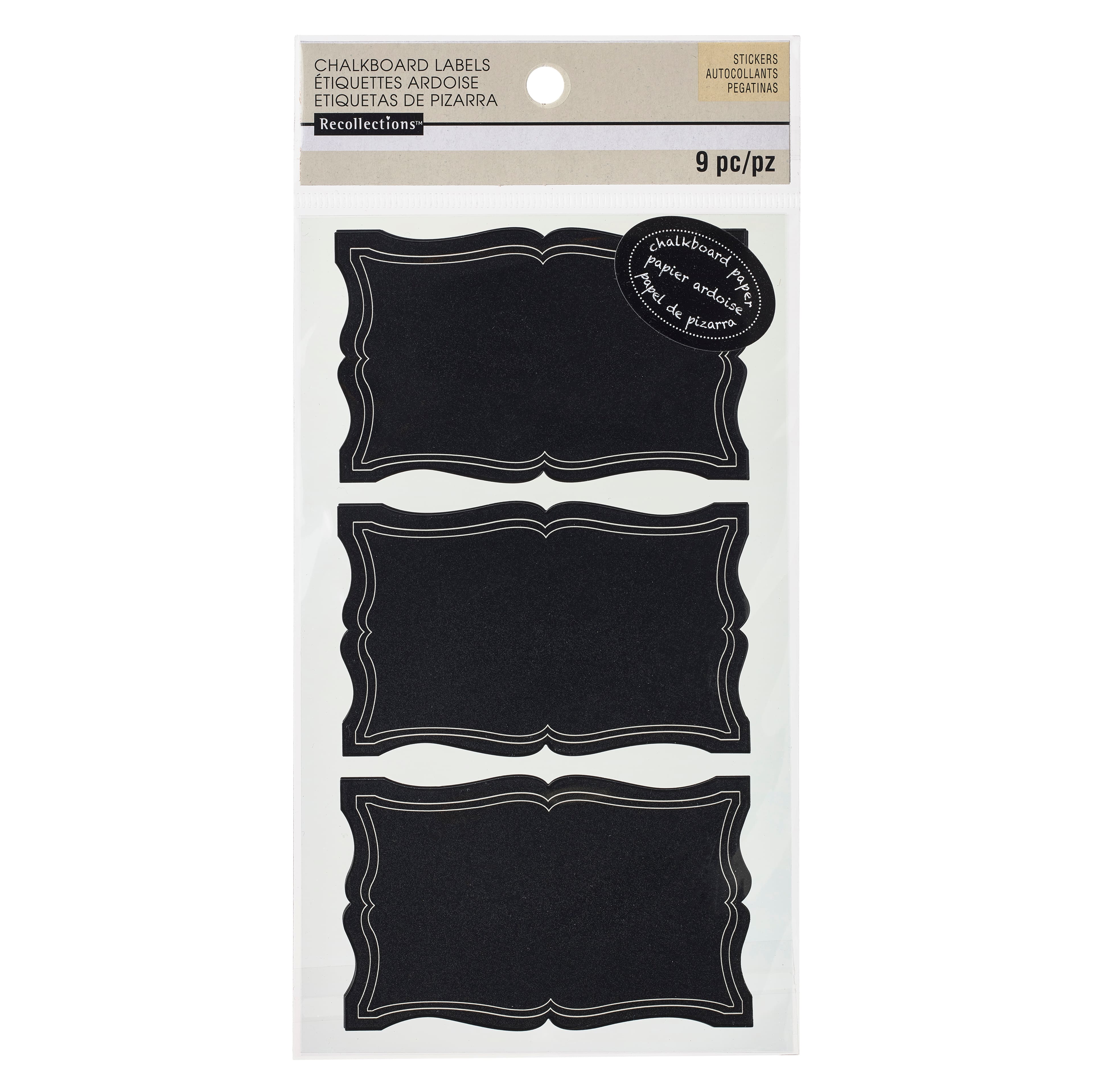 12 Packs: 9 ct. (108 total) Rectangular Chalkboard Labels by Recollections™